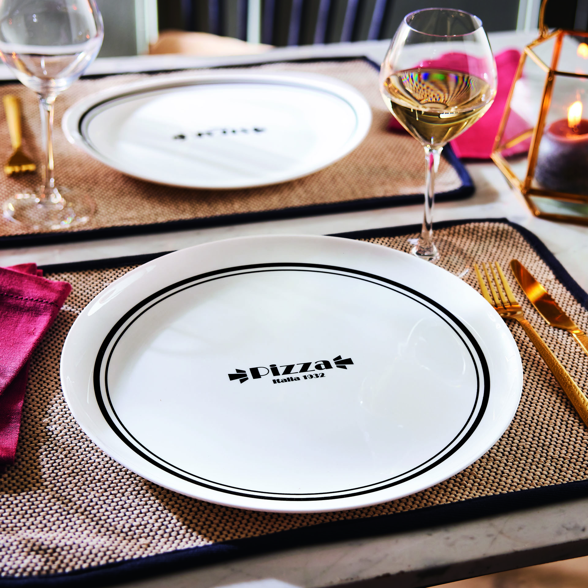 Plato Pizza Friends Time Bistrot blanco 32 cm LUMINARC