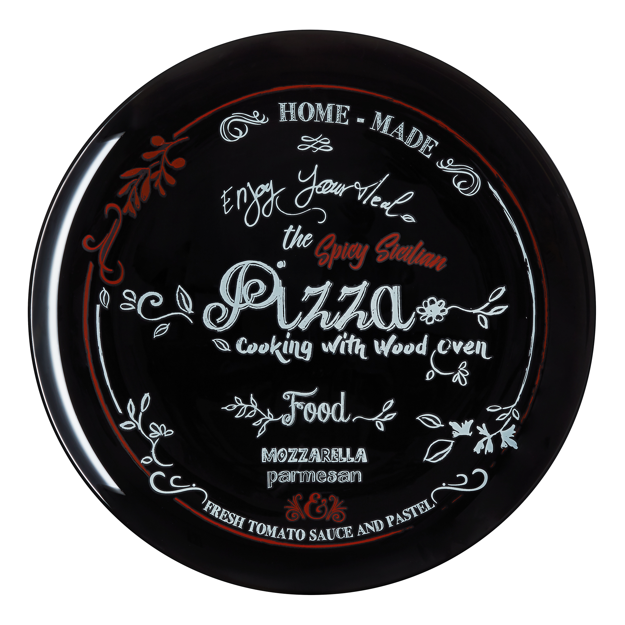 Mělký talíř Pizza Friends Time Saloon Black 32 cm LUMINARC