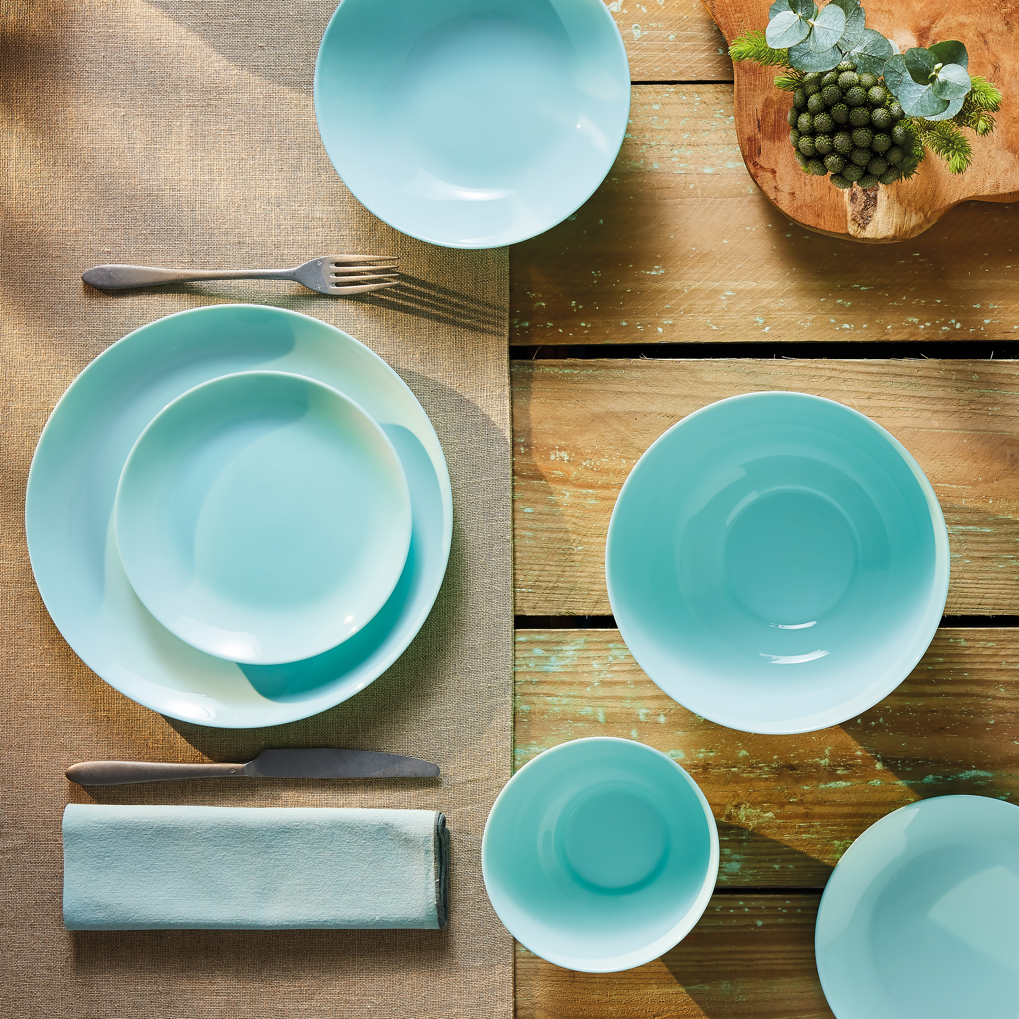 Jídelní servis Diwali Turquoise 19-dílů LUMINARC