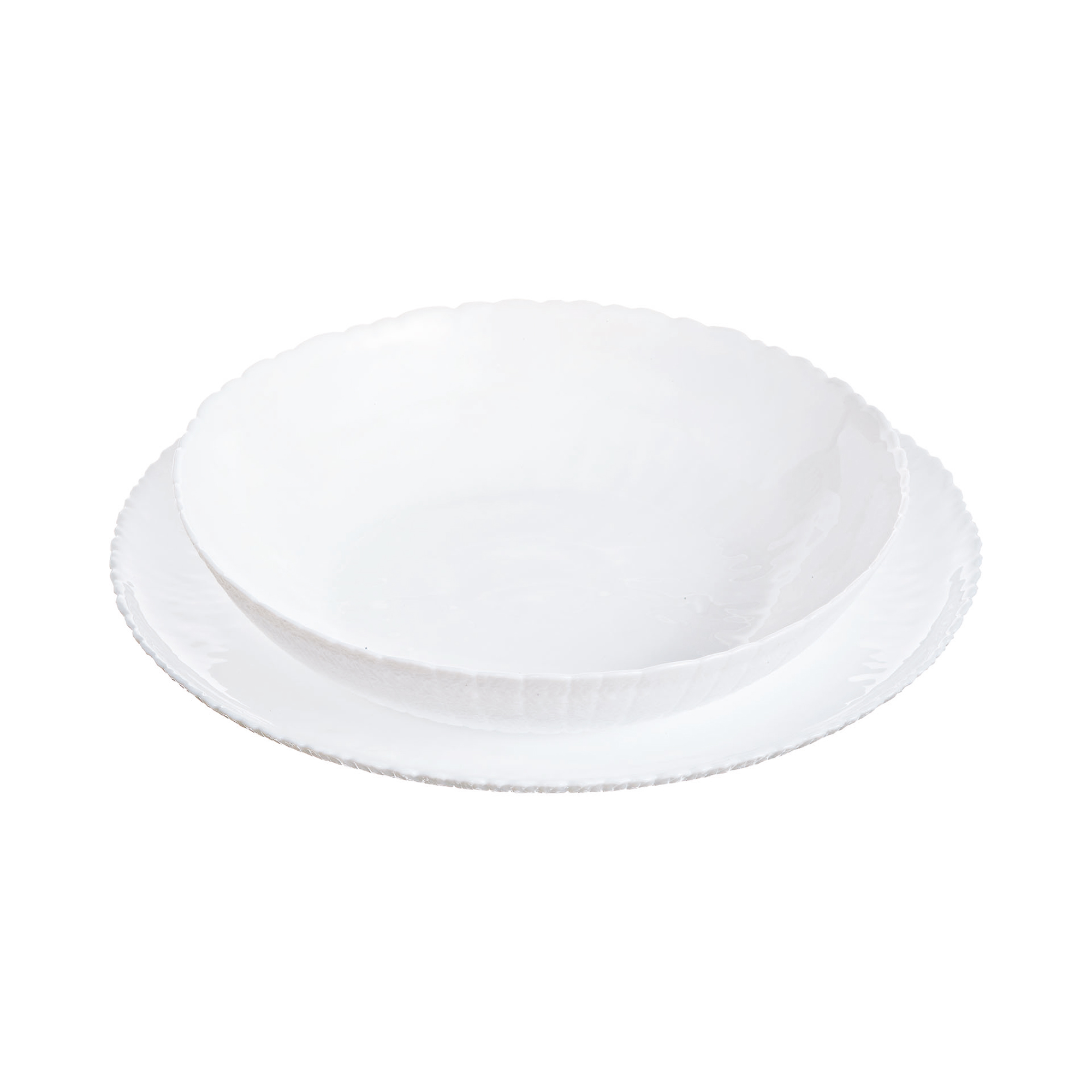 Dinner set for 6 people Ammonite 18-piece white LUMINARC