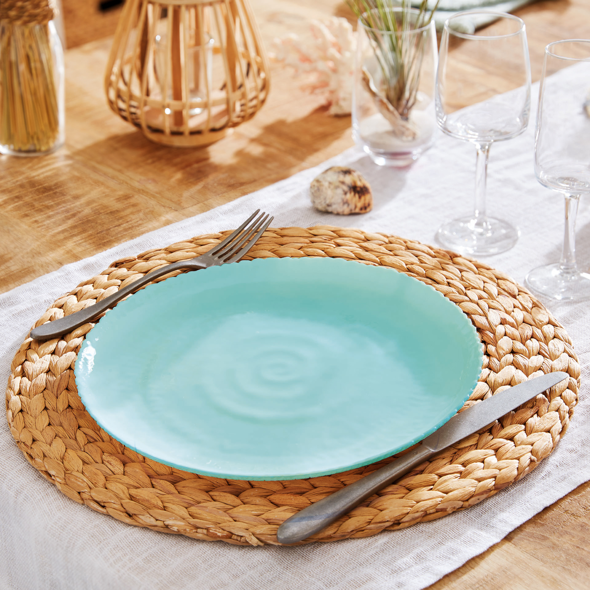 Dinner plate Ammonite Light Turquoise 26 cm LUMINARC