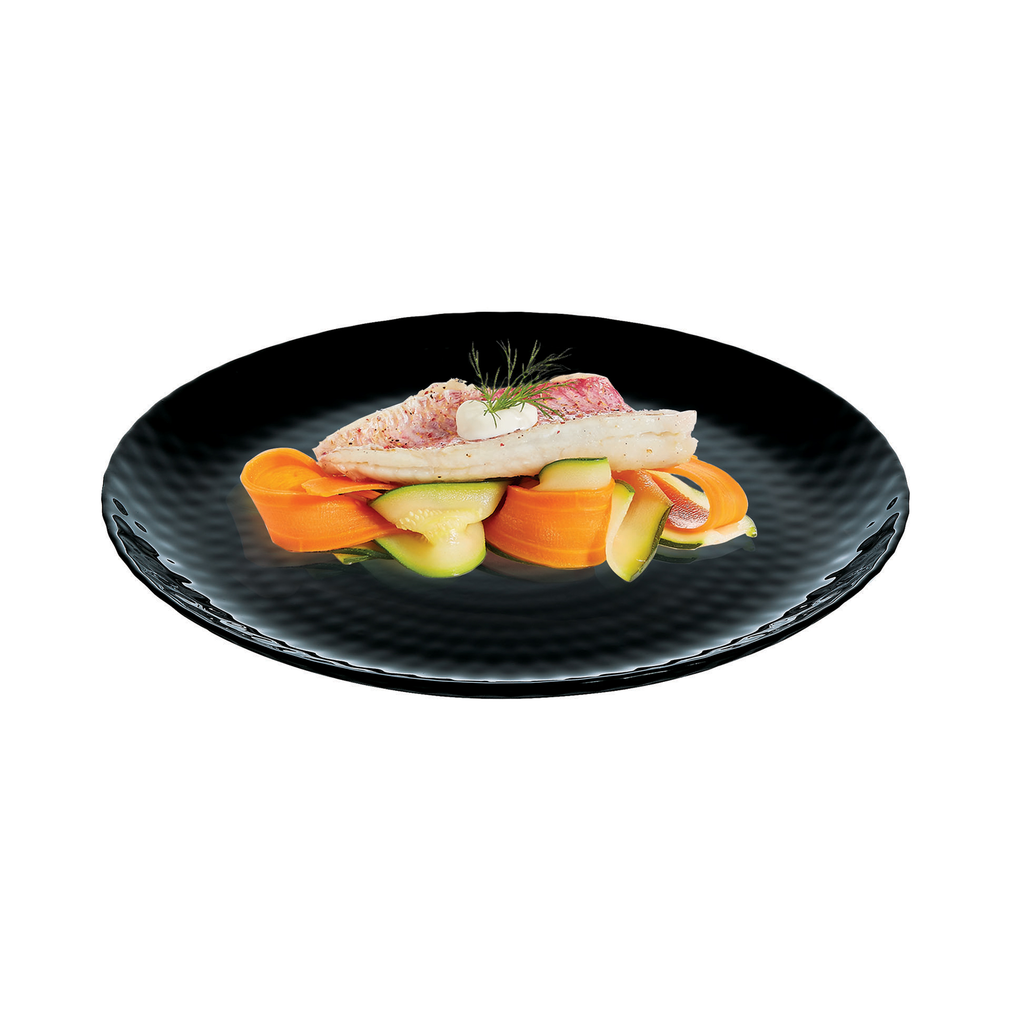 Černý mělký talíř Pampille 25 cm LUMINARC