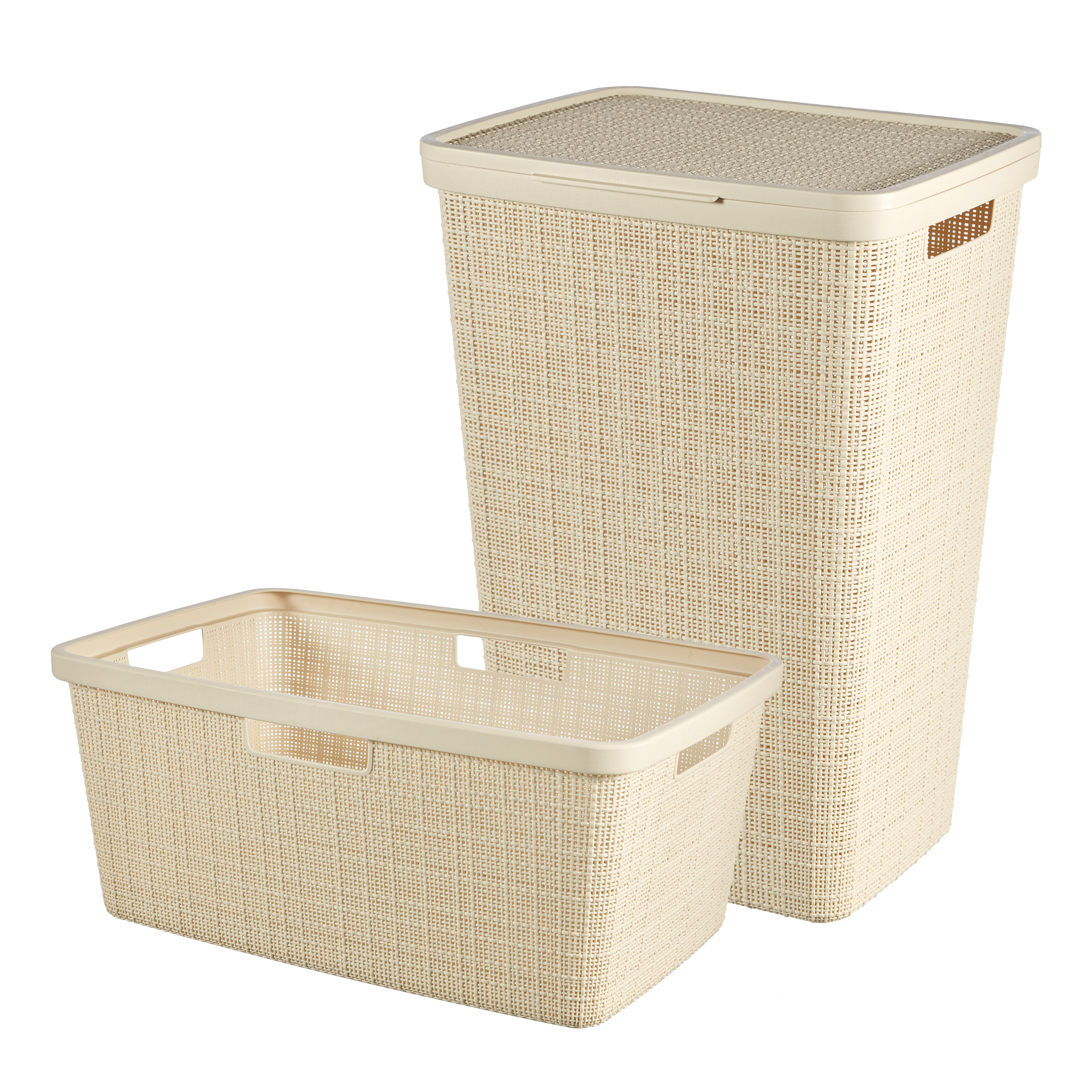 Cesta portabiancheria Jute crema 58 l CURVER
