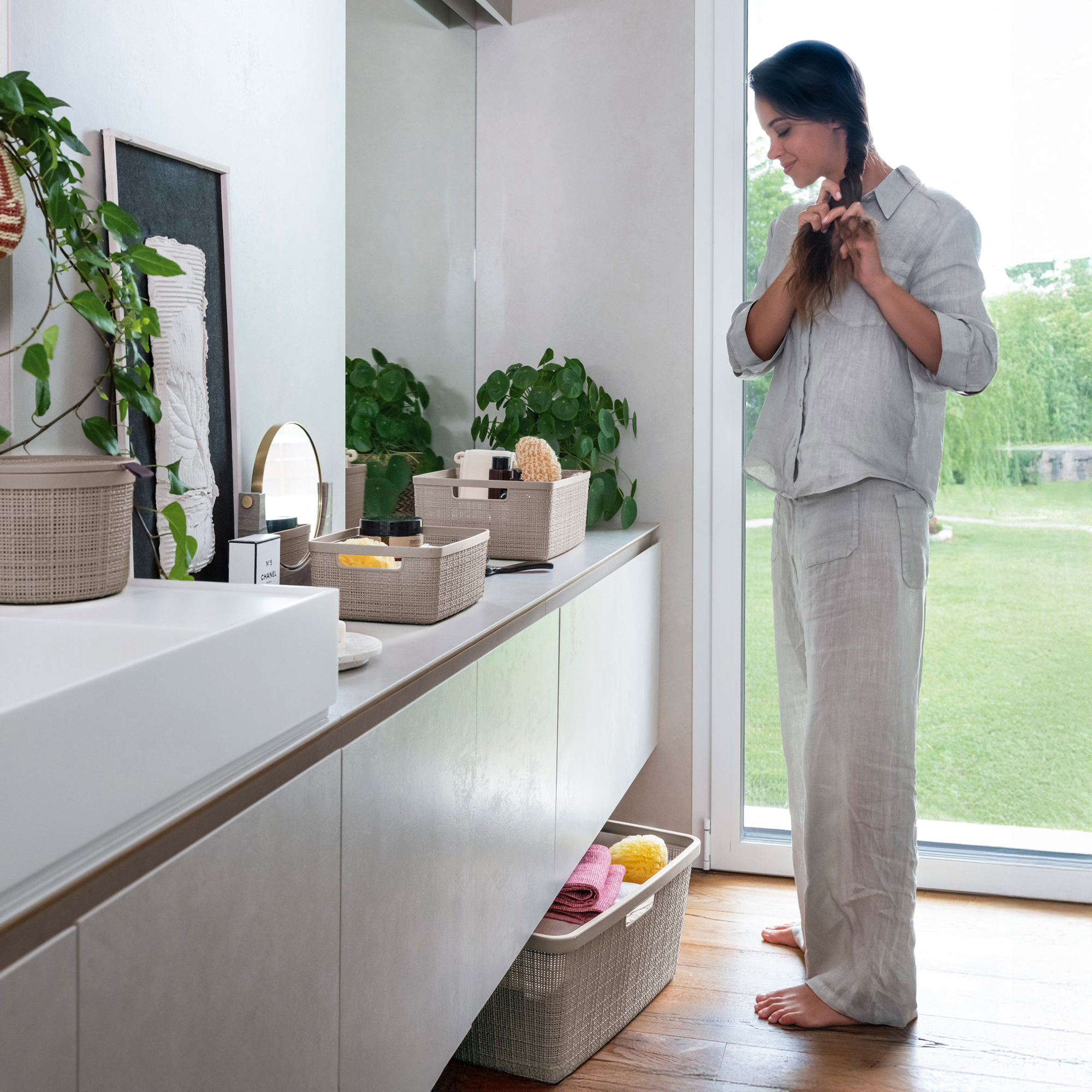 Korb rechteckig Jute M 12 l beige CURVER