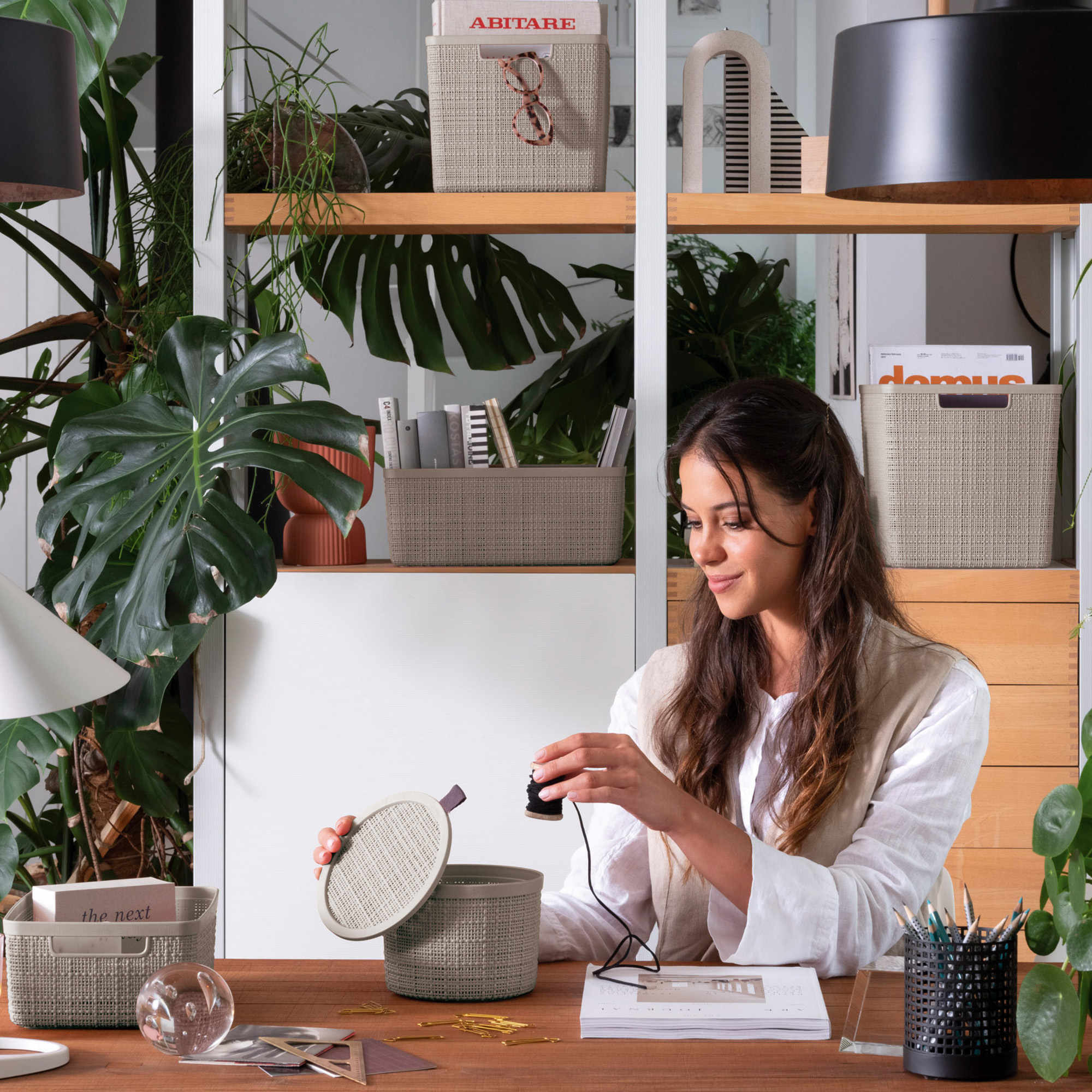 Korb rechteckig Jute M 12 l beige CURVER