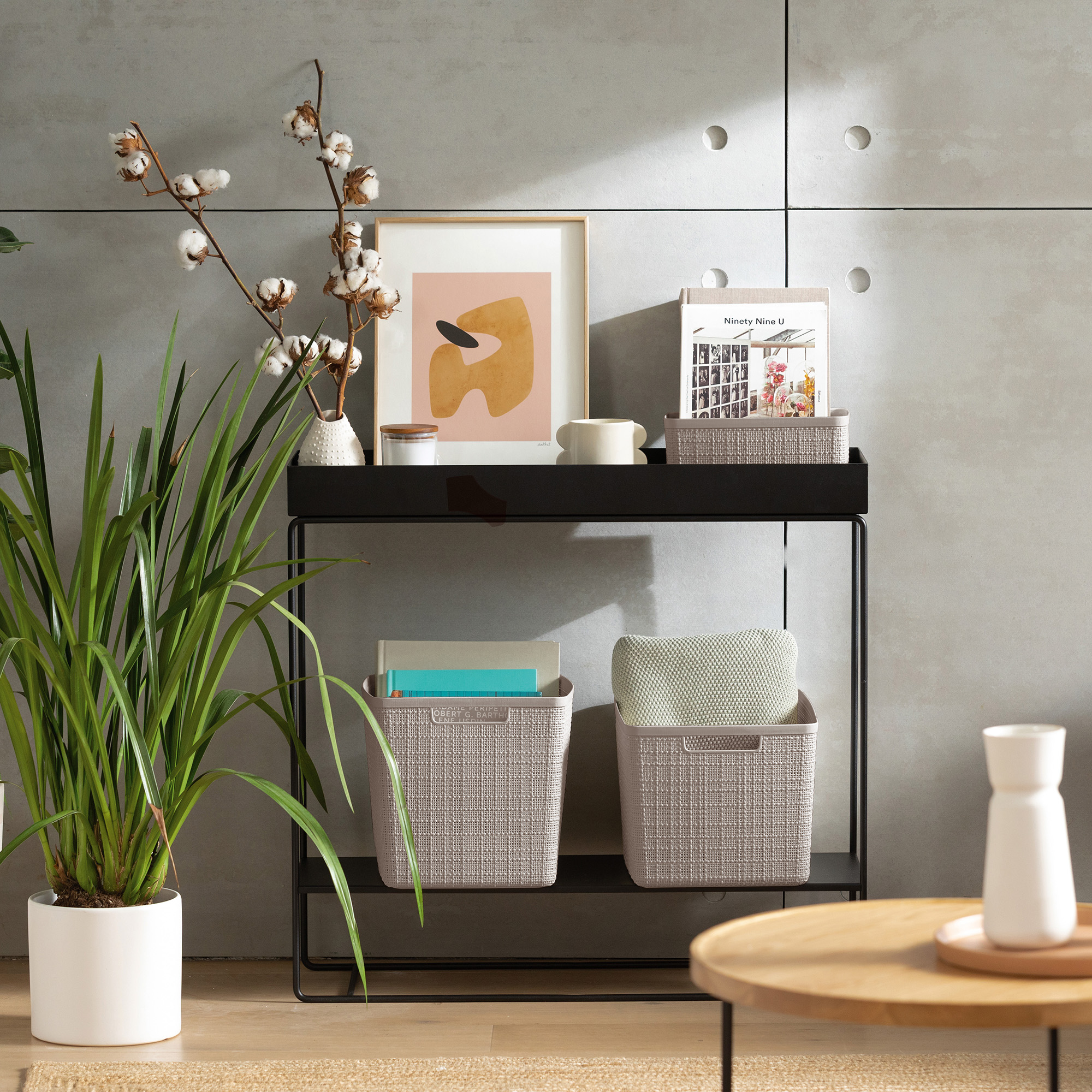 Korb quadratisch Jute 28 x 28 x 27 cm beige CURVER