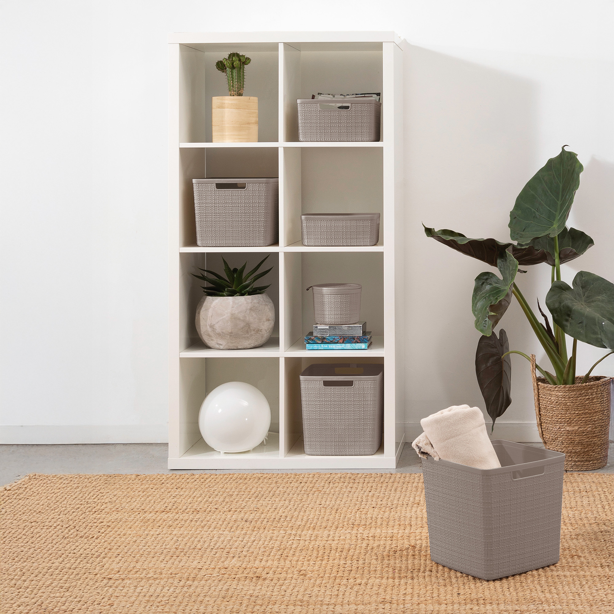 Kulatý košík s víkem Jute Beige 17 x 13 cm CURVER