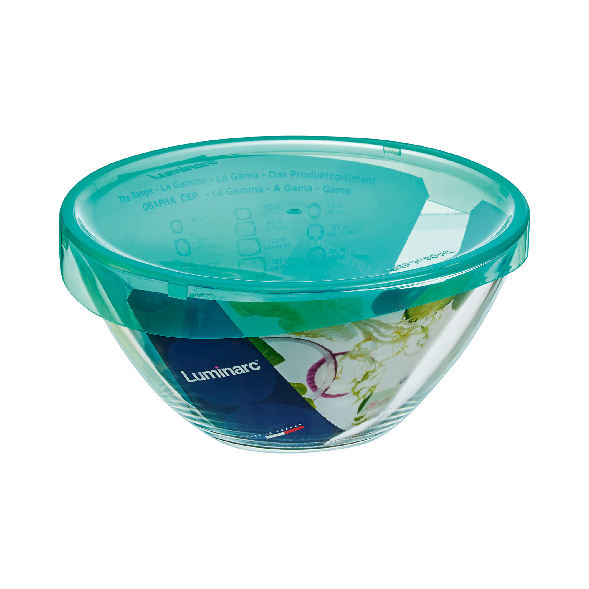 Salátová mísa s víkem Keep'n'Bowl Turquoise 28 cm LUMINARC