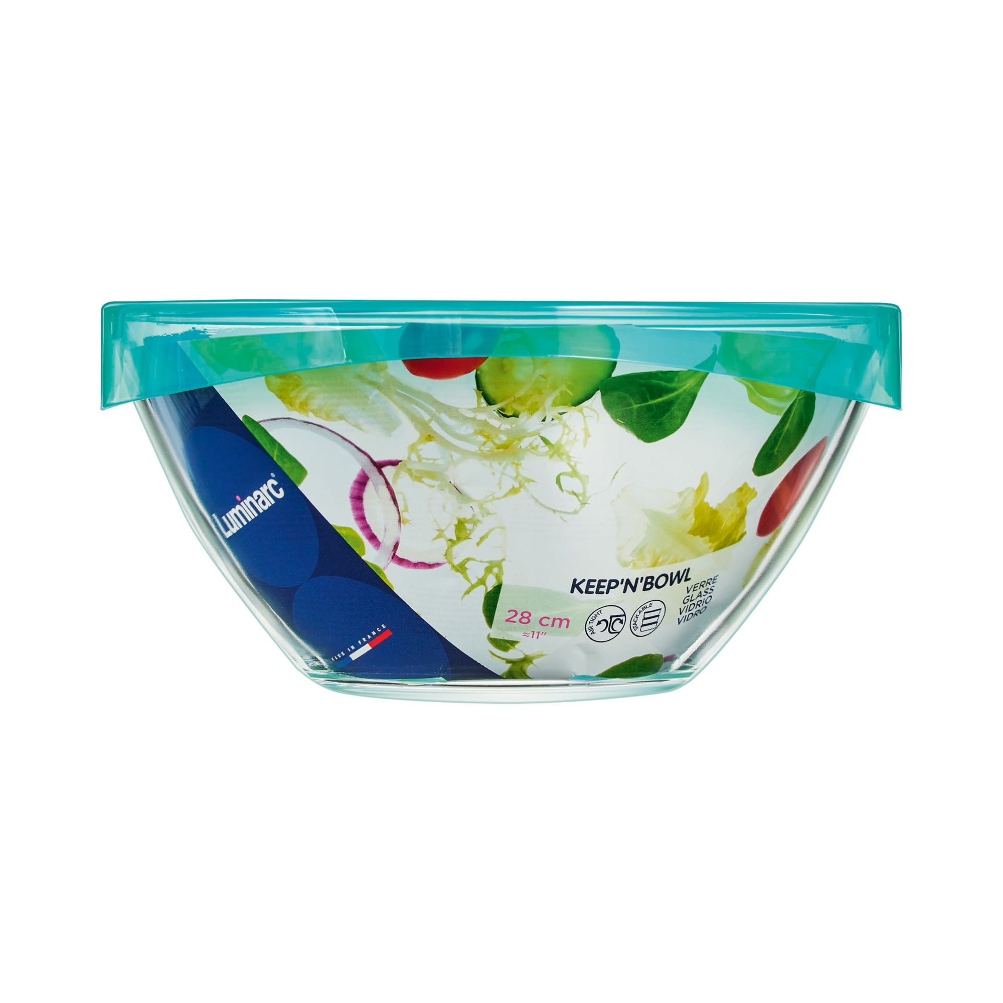 Salátová mísa s víkem Keep'n'Bowl Turquoise 28 cm LUMINARC