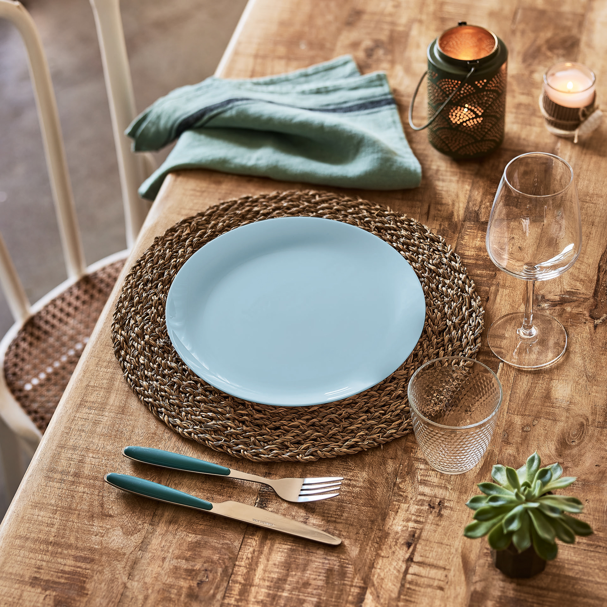 Plato llano Diwali Paradise Blue 25 cm LUMINARC