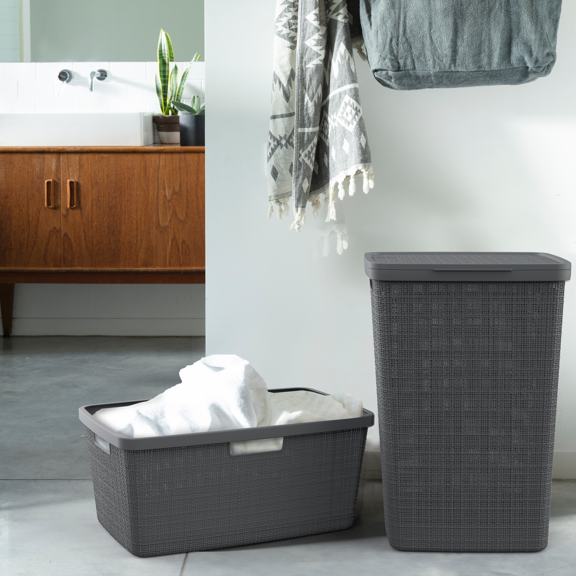 Prádelní koš Jute Gray 46 l CURVER