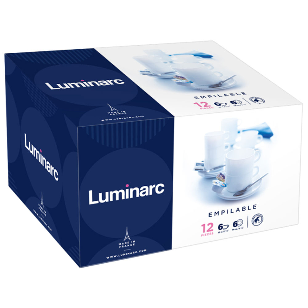 Komplet kawowy Empilable 220 ml 12-elementowy LUMINARC