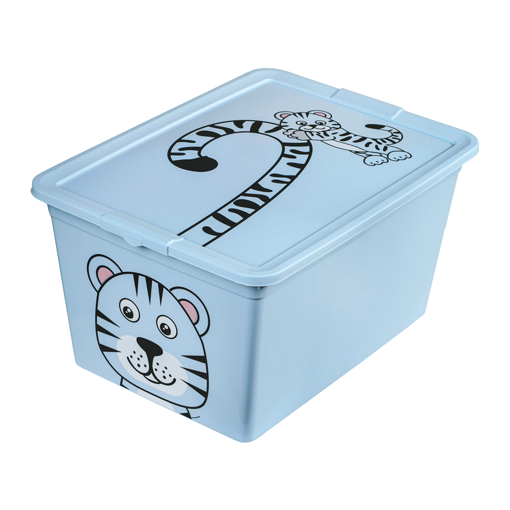 Dětský box s víkem X Box Deco Tiger Animal 30 l BRANQ