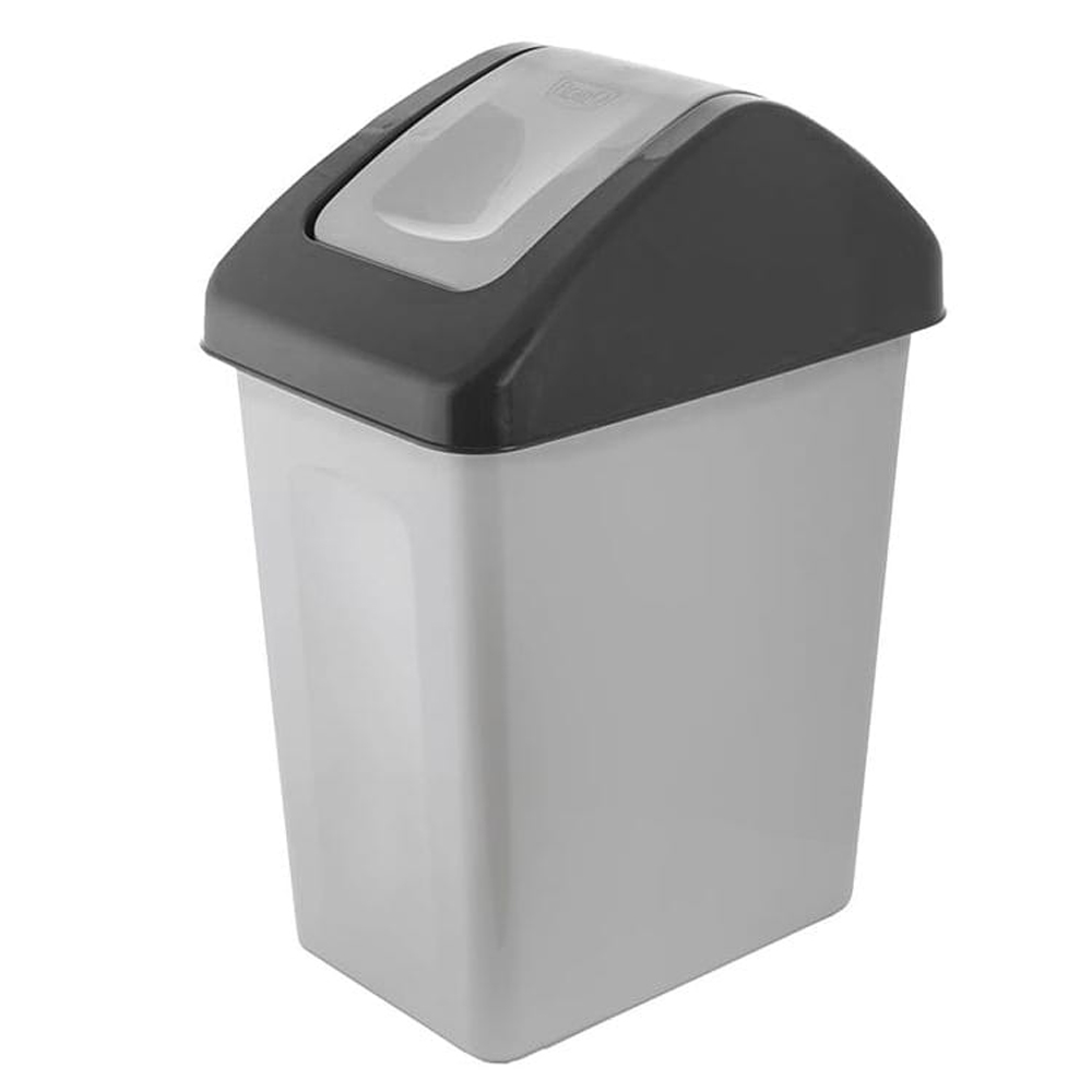 Kosz do segregacji śmieci z uchylną pokrywą Plastik 25 L szary BRANQ