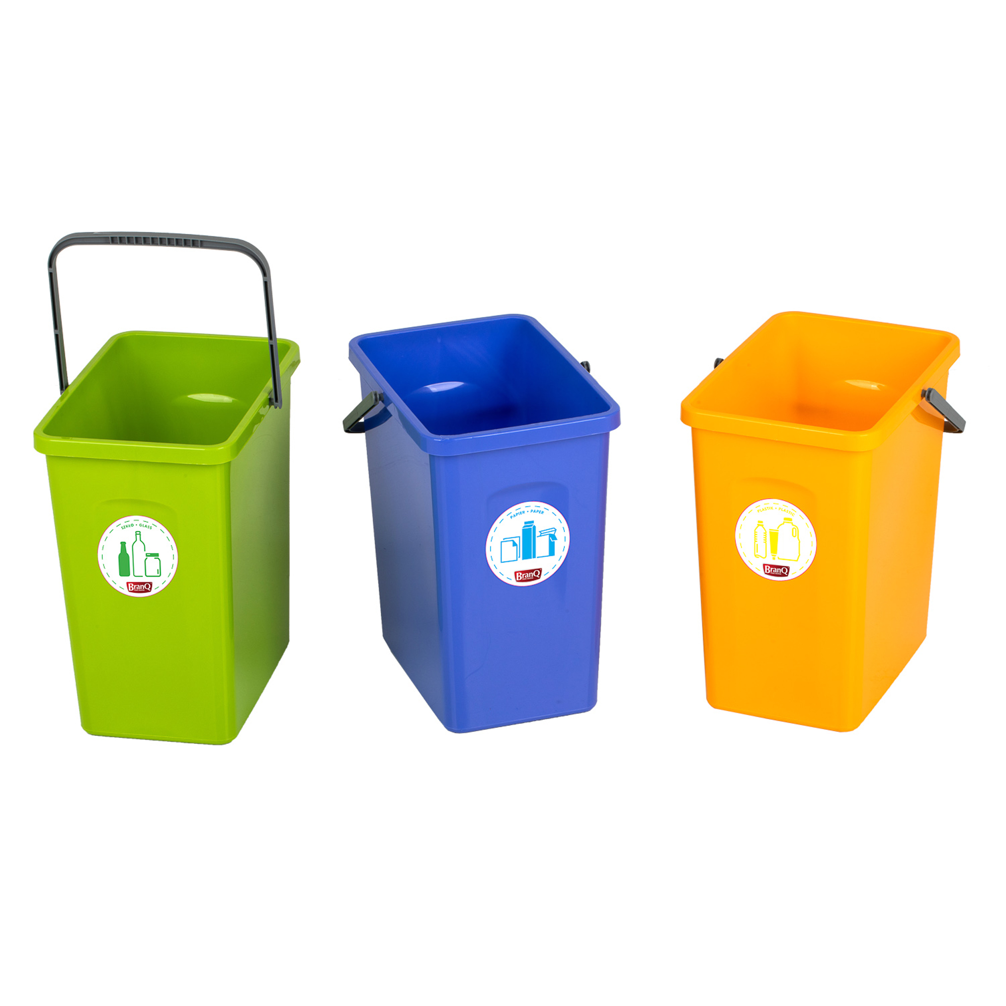 Kosz do segregacji z rączką 10 l niebieski BRANQ