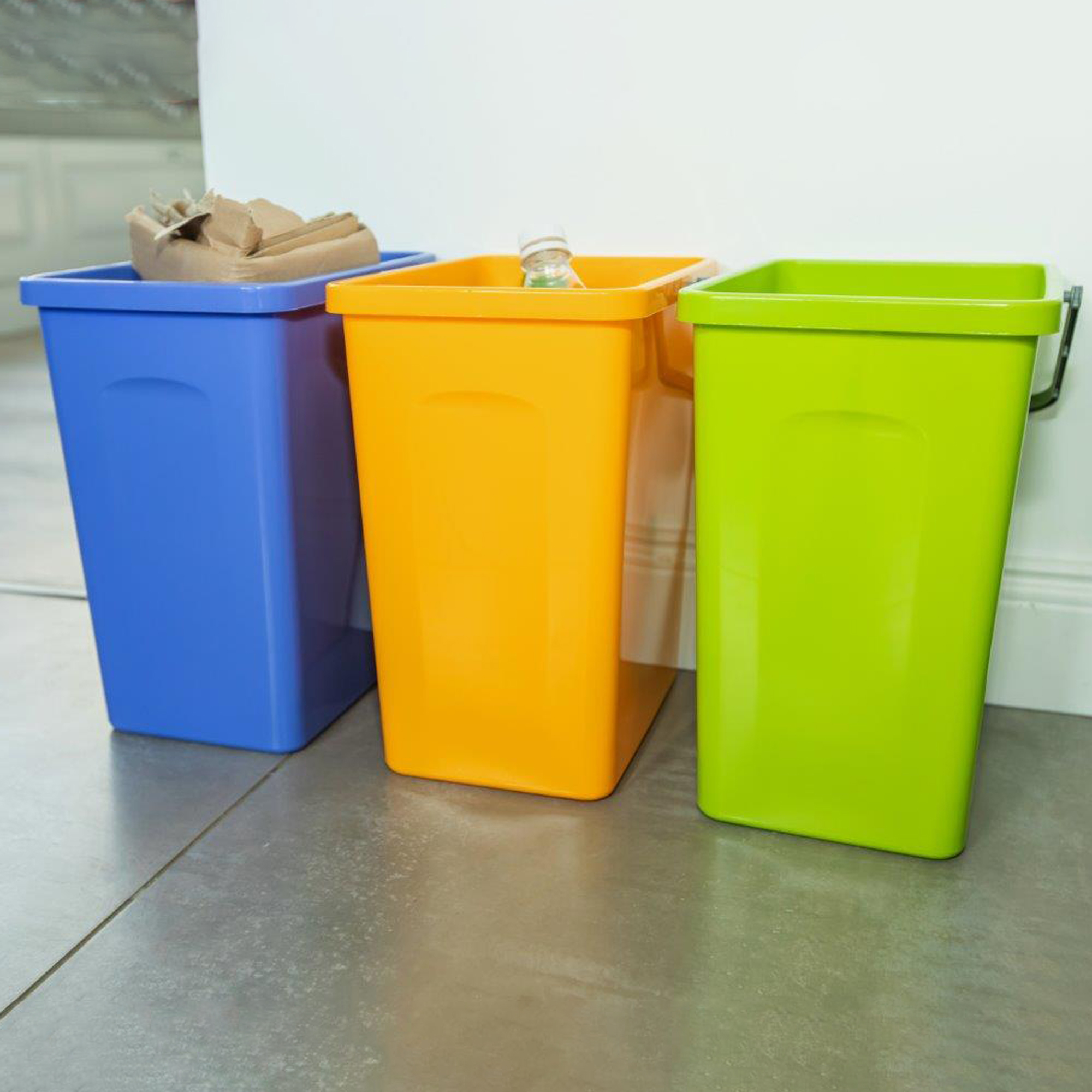 Kosz do segregacji z rączką 10 l żółty BRANQ