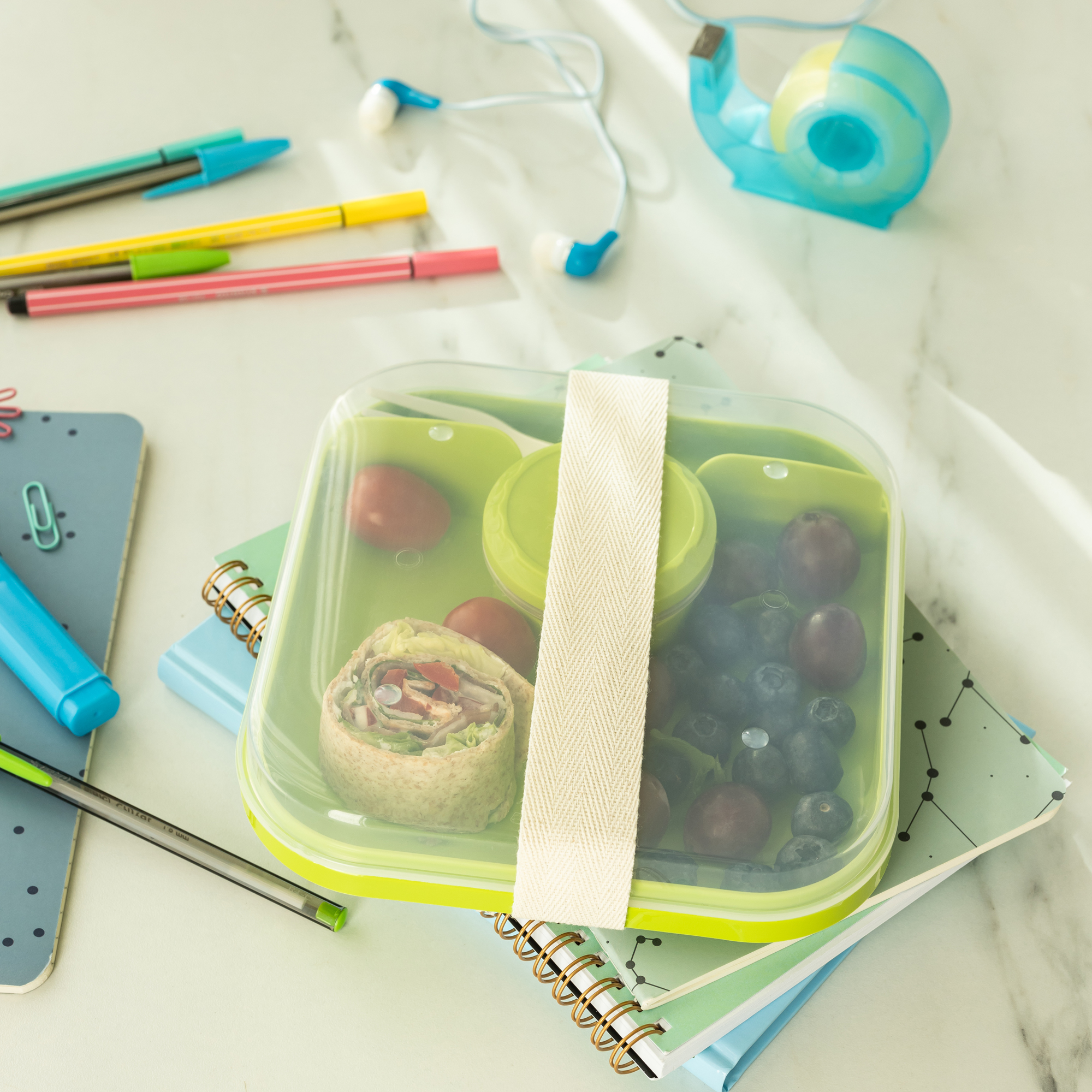 Zelený lunchbox s přihrádkami Lido 1,6 l BRANQ