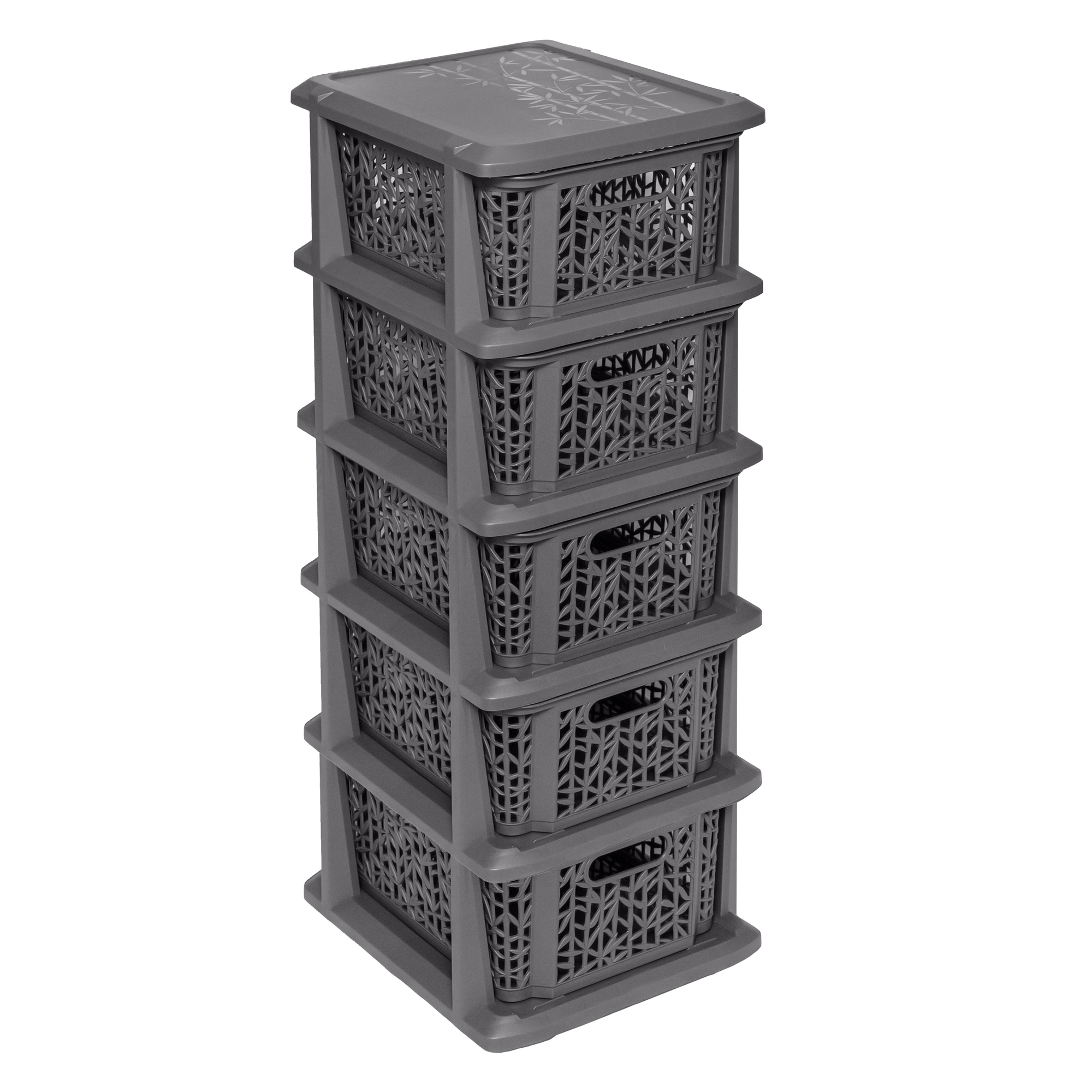 Regal mit 5 Körben Bamboo Anthrazit BRANQ