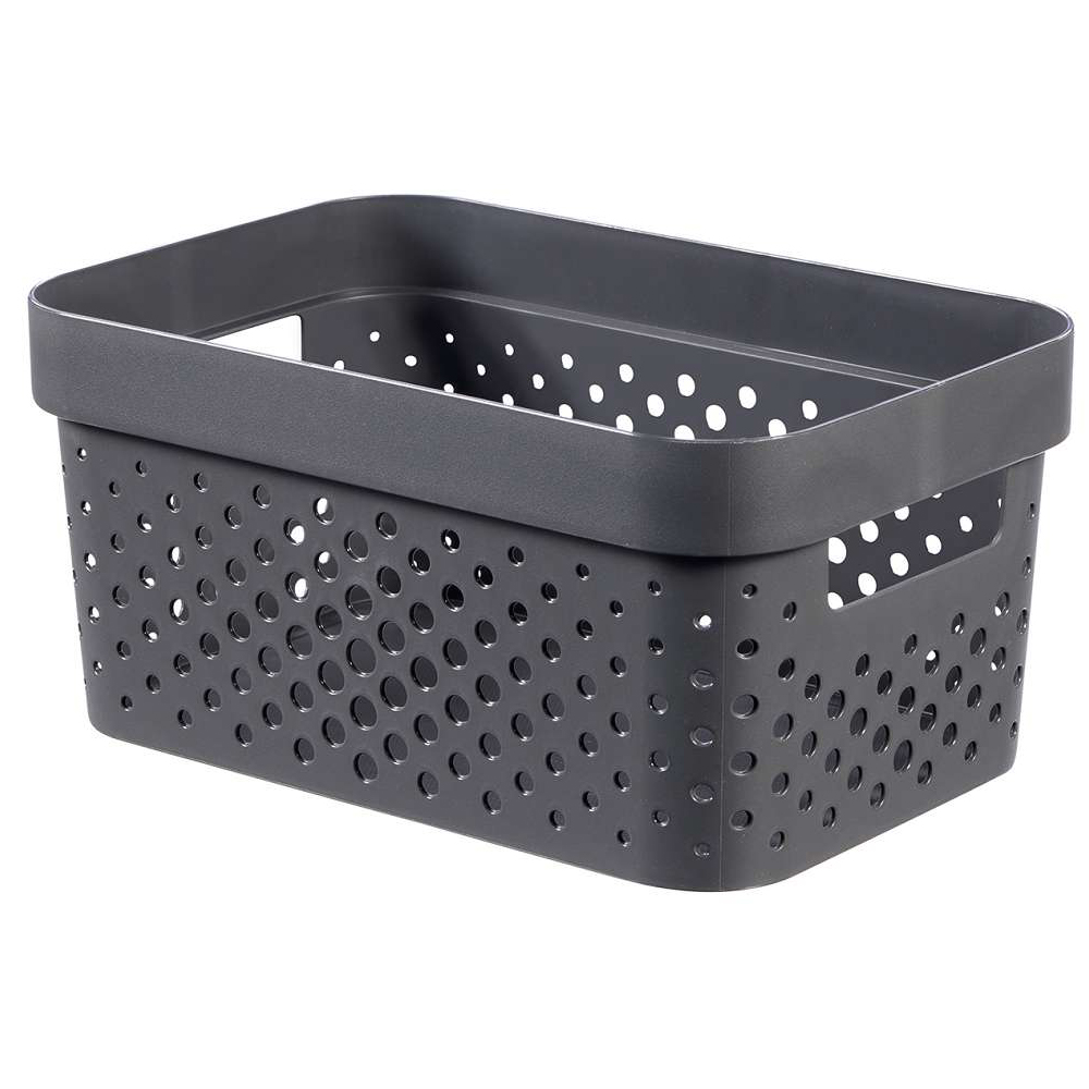 Šedý plastový úložný košík Infinity 100% Recykling Eko 4,5 l CURVER