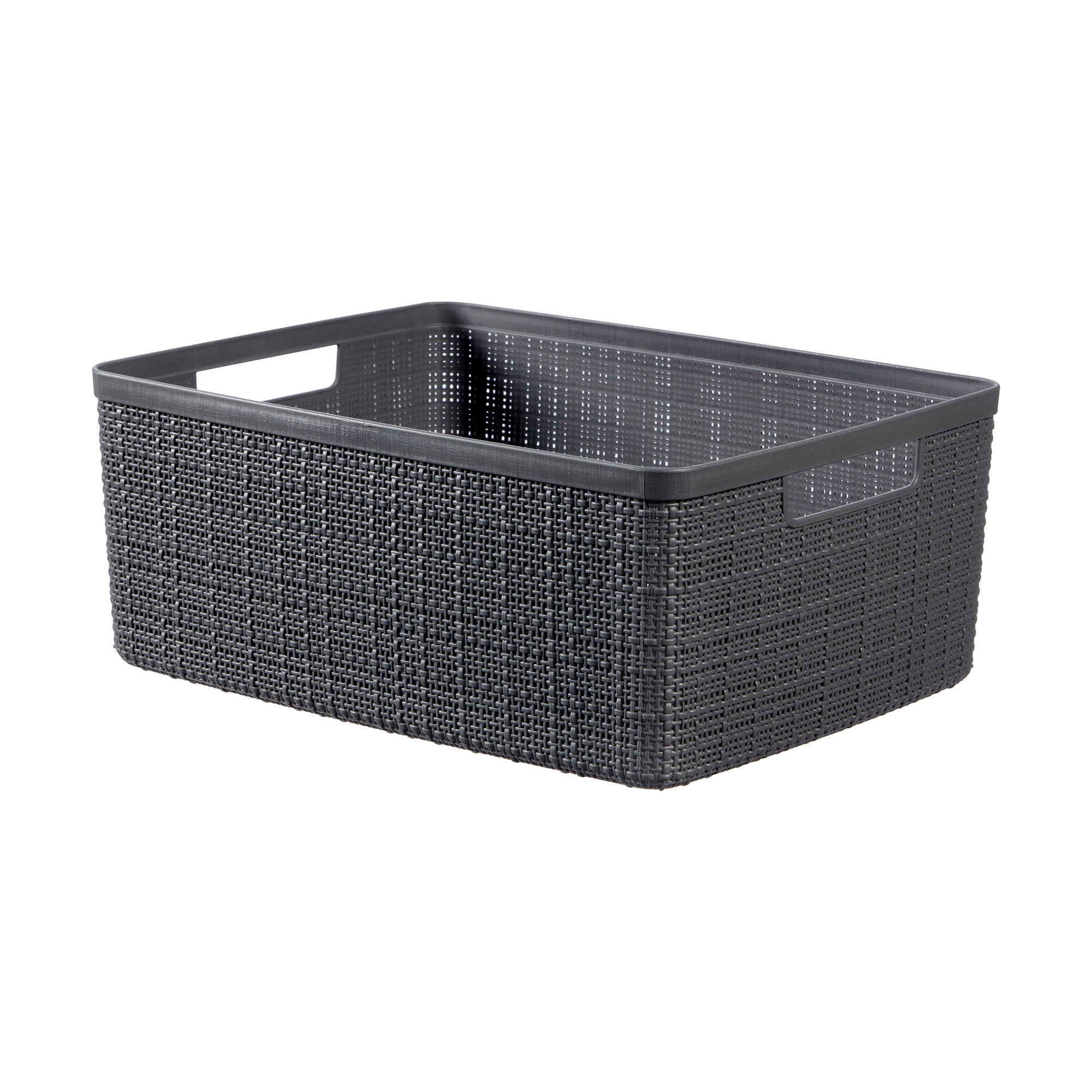 Obdélníkový košík Jute Gray 36 x 28 x 15 cm CURVER