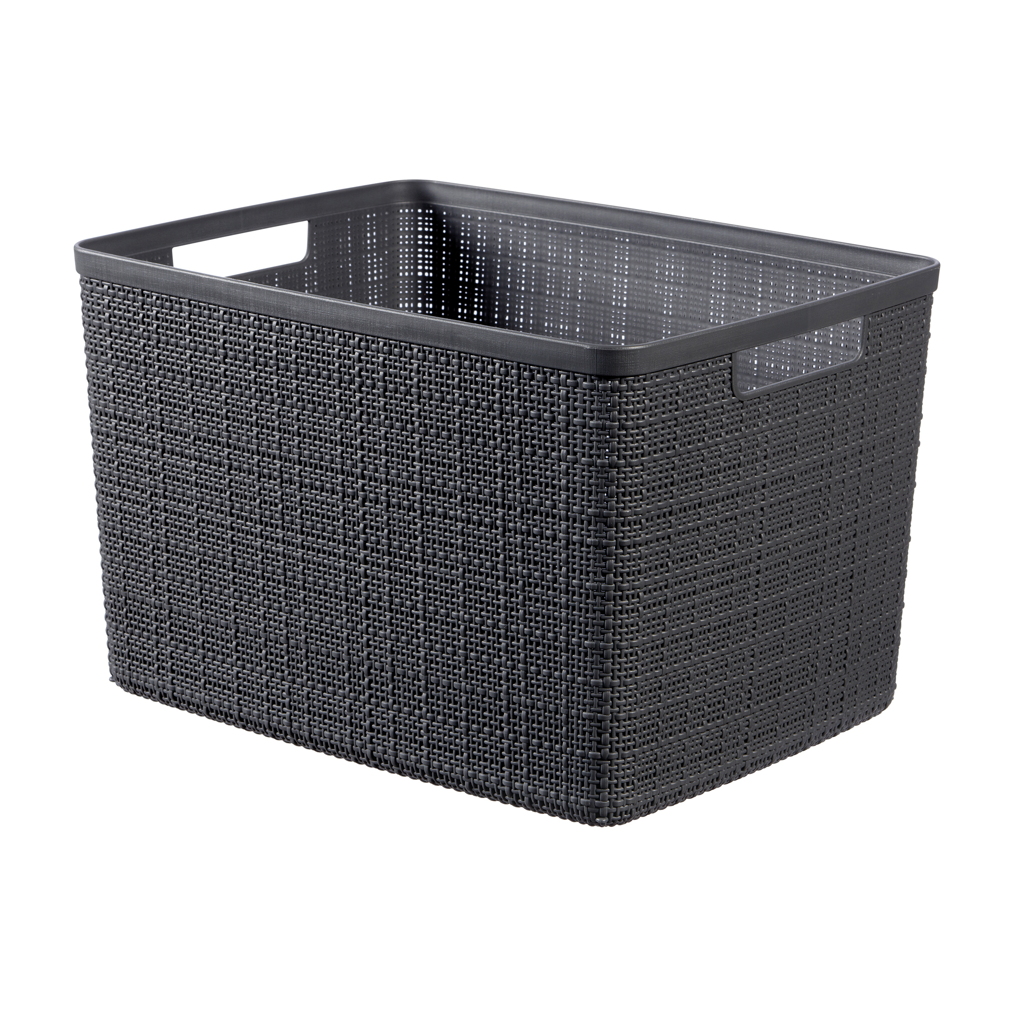 Obdélníkový košík Jute Gray 36 x 28 x 23 cm CURVER