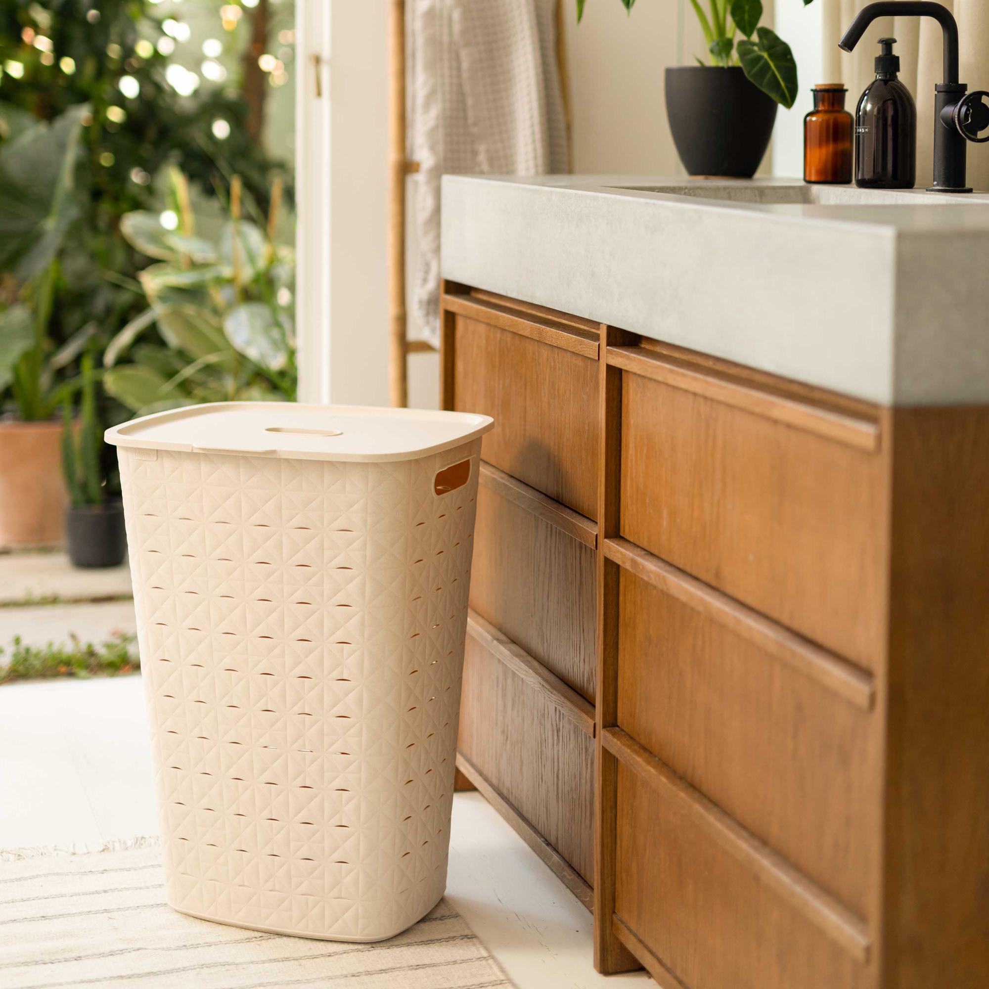 Wäschekorb Softex 56 l creme CURVER