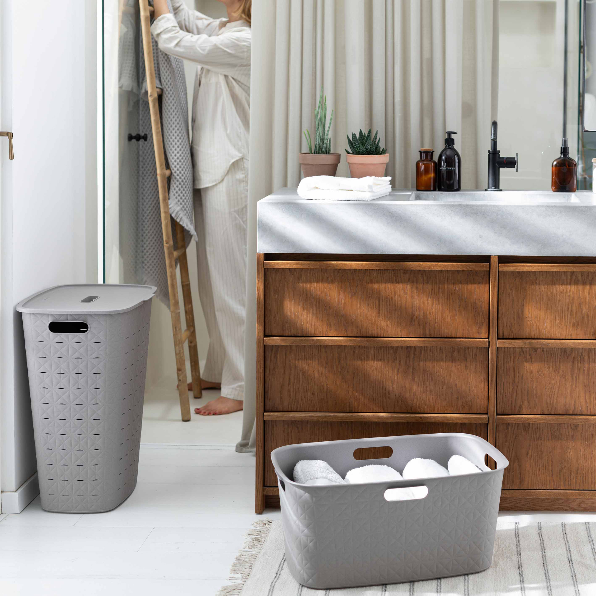 Kosz na pranie Softex 56 l beżowy CURVER