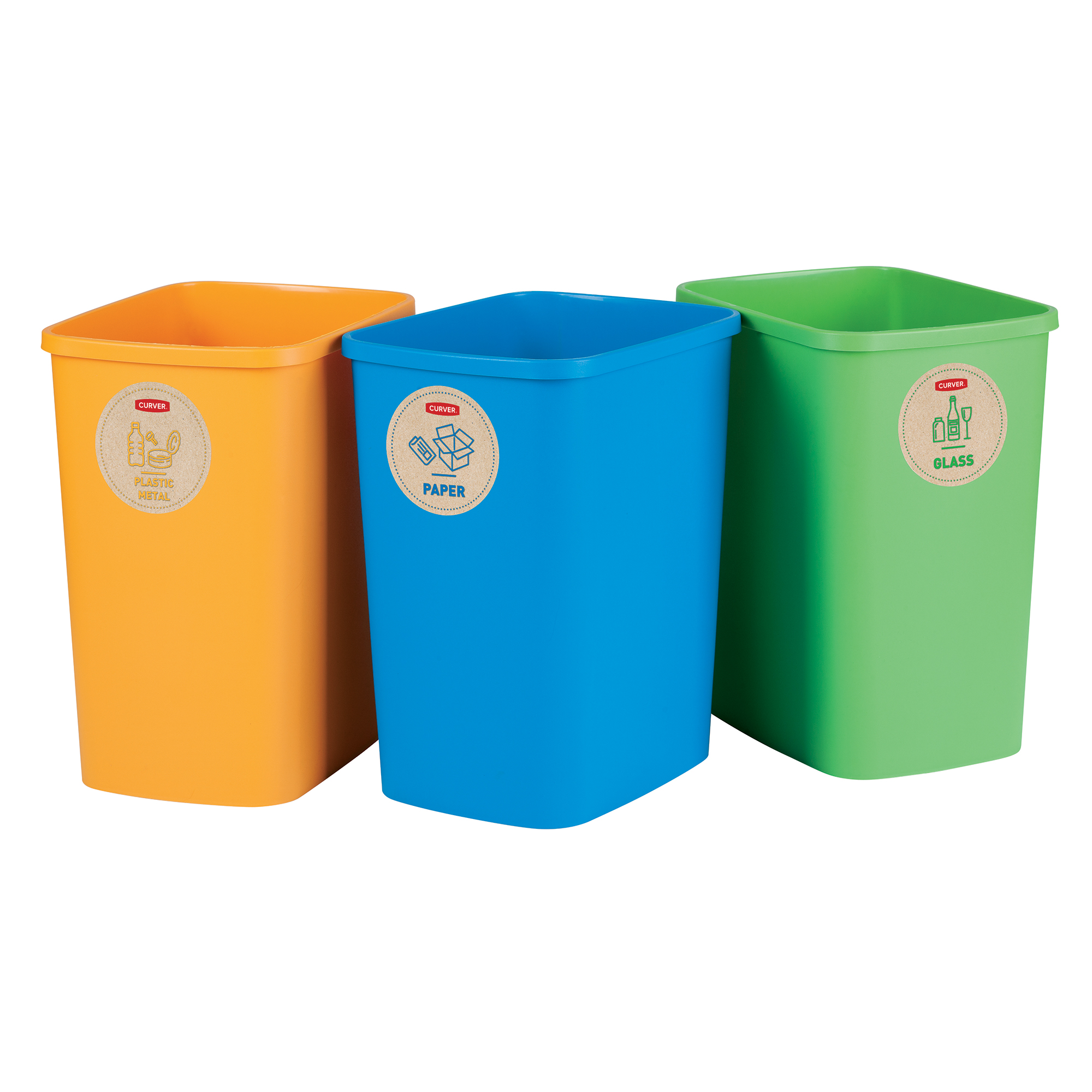 Mülleimer-Set zur Mülltrennung Eco Friendly 3 x 25 l CURVER