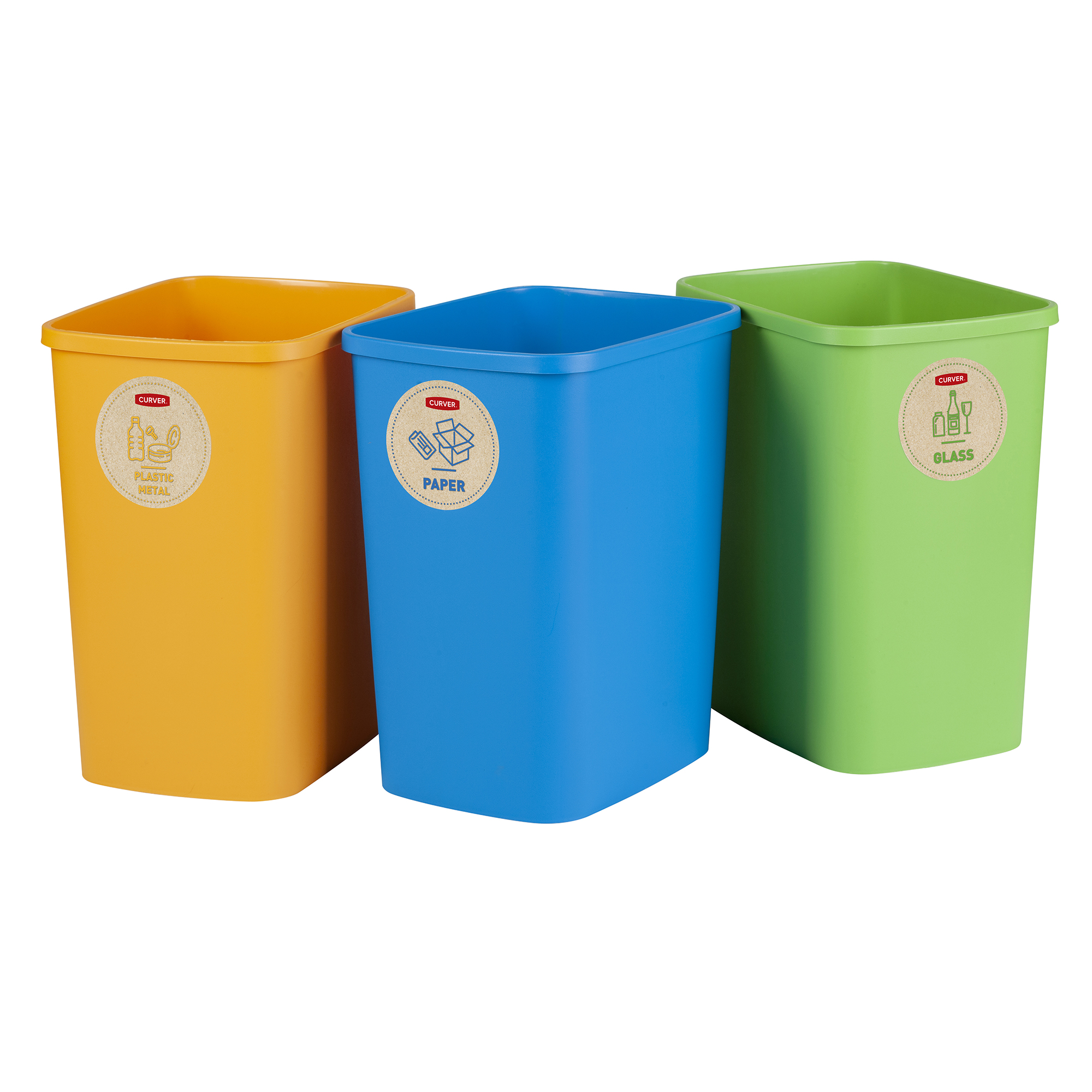 Mülleimer-Set zur Mülltrennung Eco Friendly 3 x 25 l CURVER