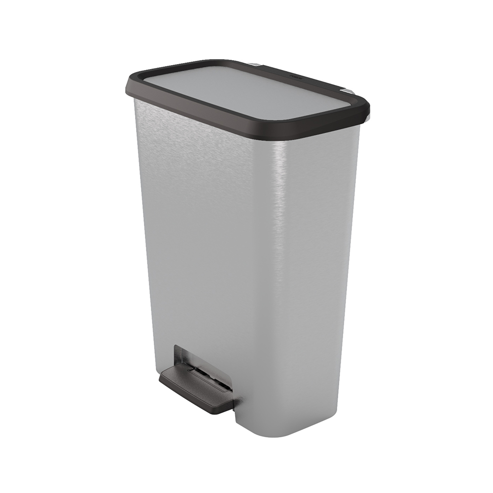 Stříbrný odpadkový koš Compatta 50 l CURVER