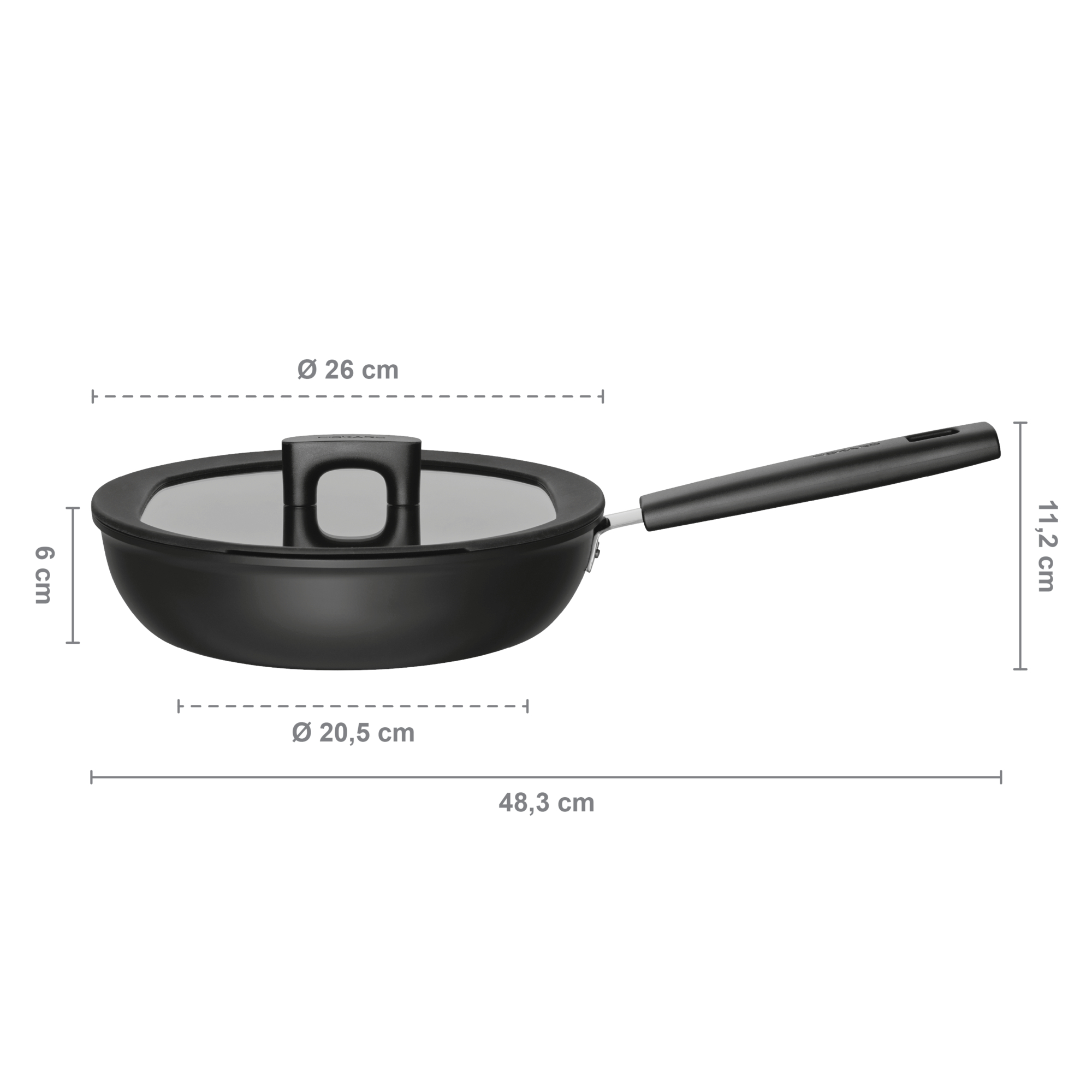 Hochrandpfanne mit Deckel 26 cm Hard Face FISKARS