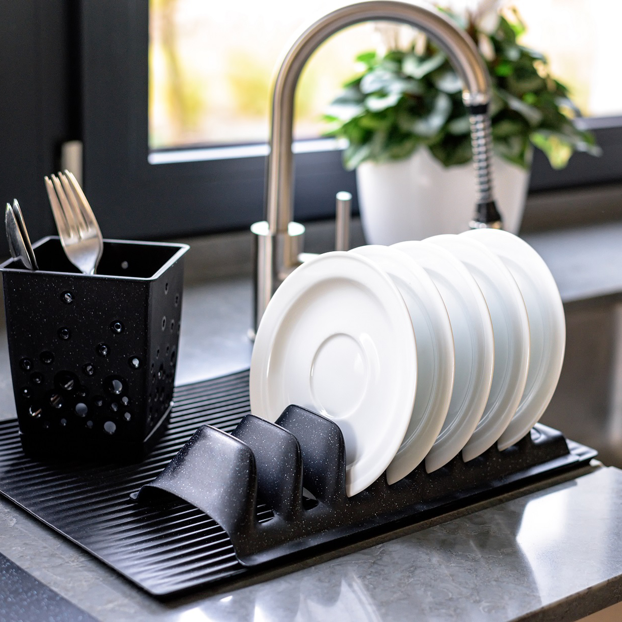 Stojak na talerze Quick Dry czarny PRACTIC