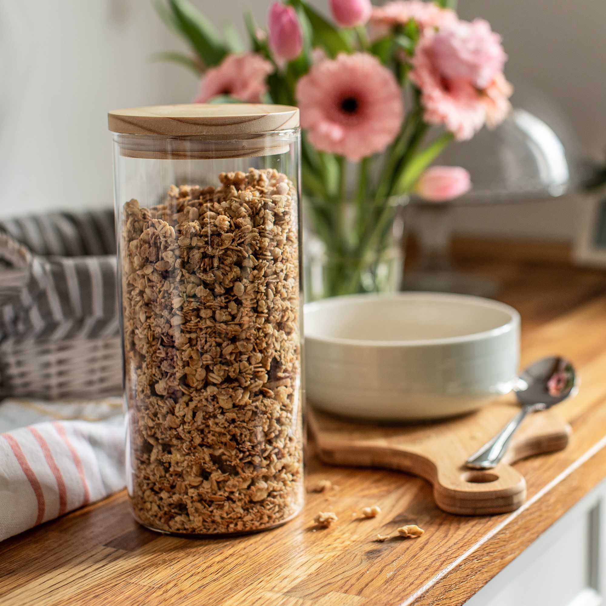 Kitchen storage glass jar with lid Nordic 1 l AMBITION