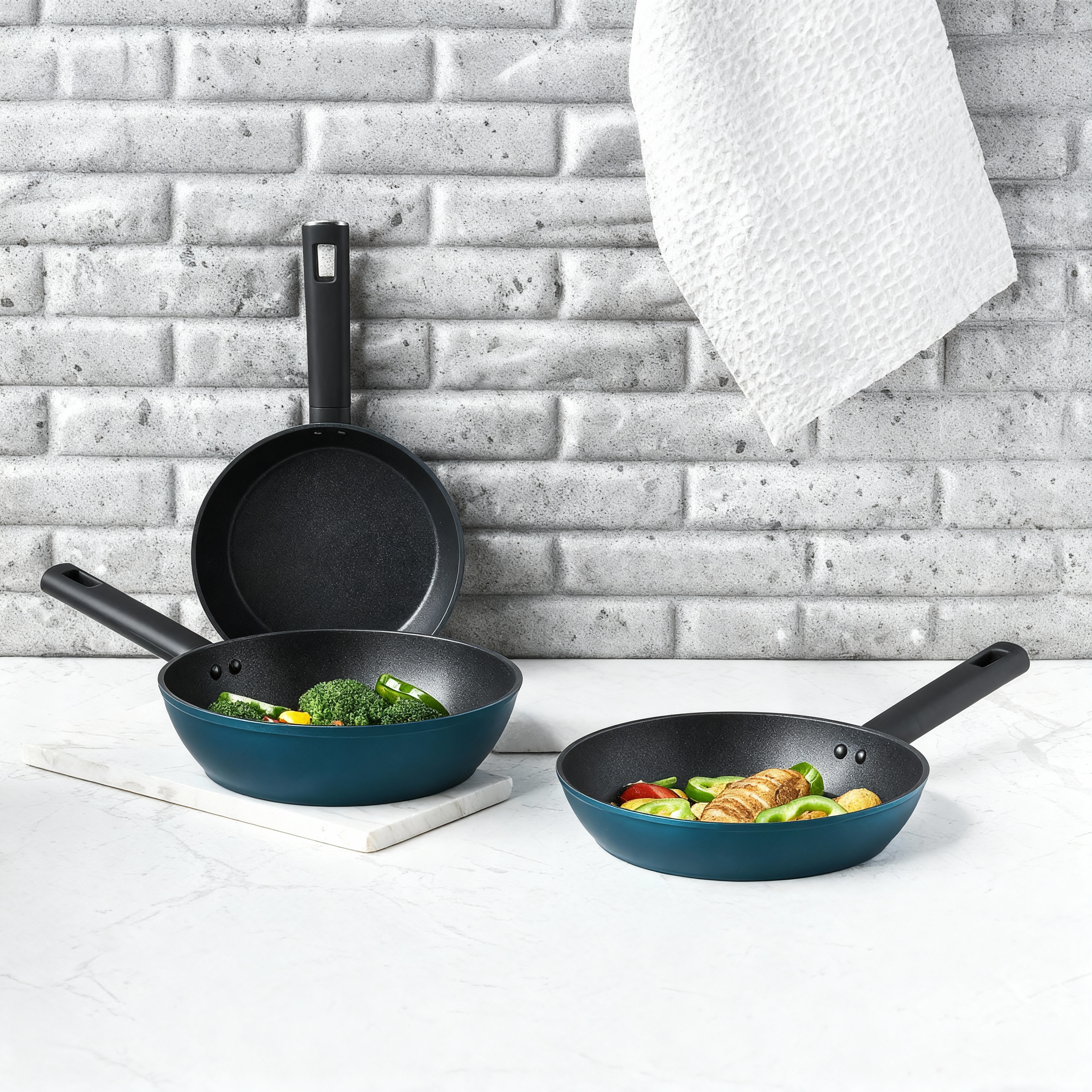 Set di 3 padelle Azzurro AMBITION