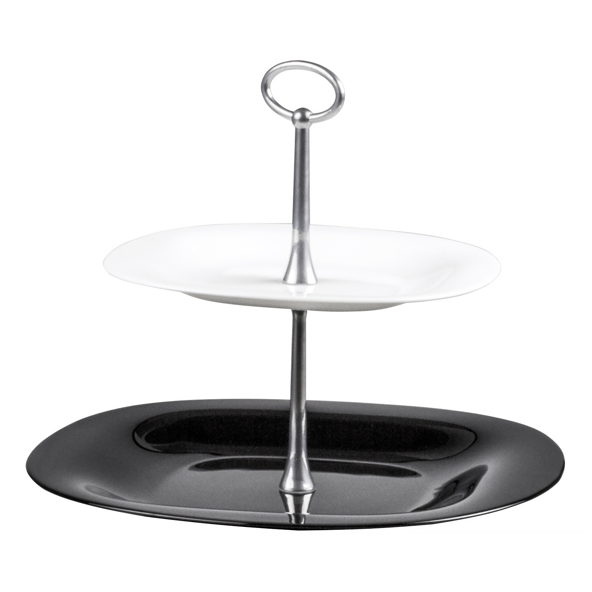 2-stöckige Etagere Carine 28 cm weiß-schwarz LUMINARC