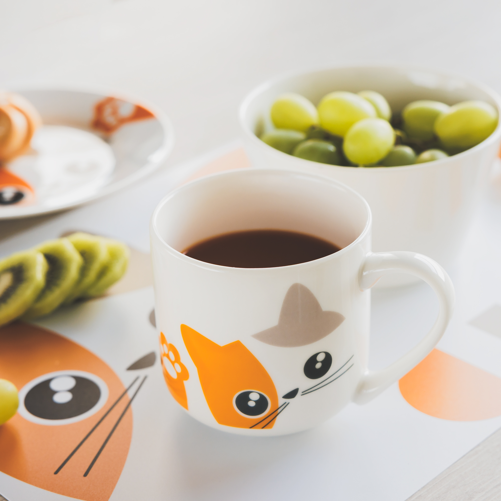 Porcelánová raňajková sada Kitty Orange 4-dielna AMBITION