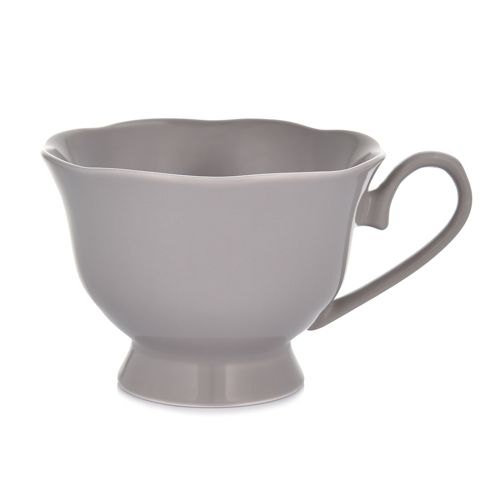 Šedý porcelánový hrnček na stopke Diana 380 ml AMBITION