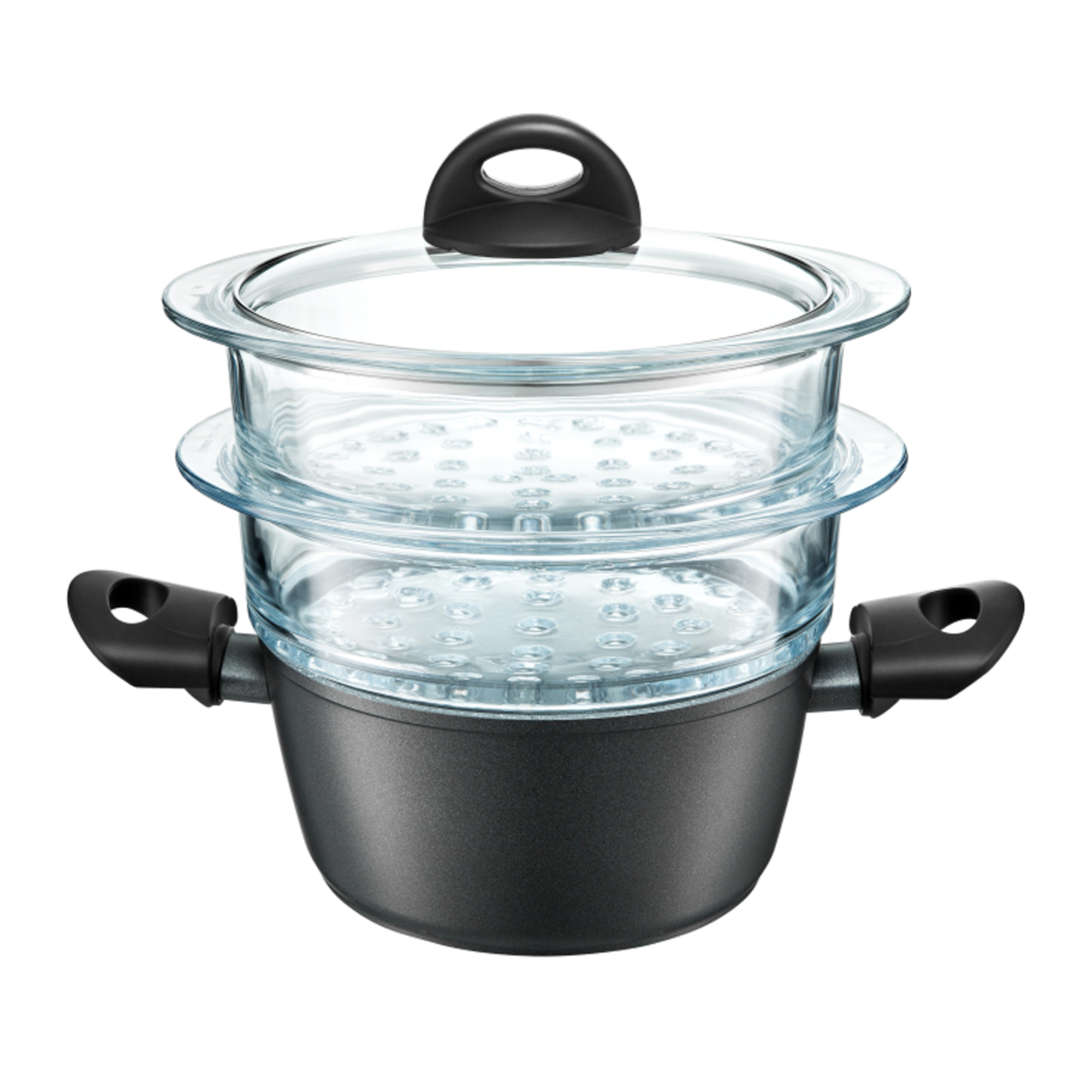 Parní hrnec Granite se dvěma síty a poklicí 20 cm AMBITION