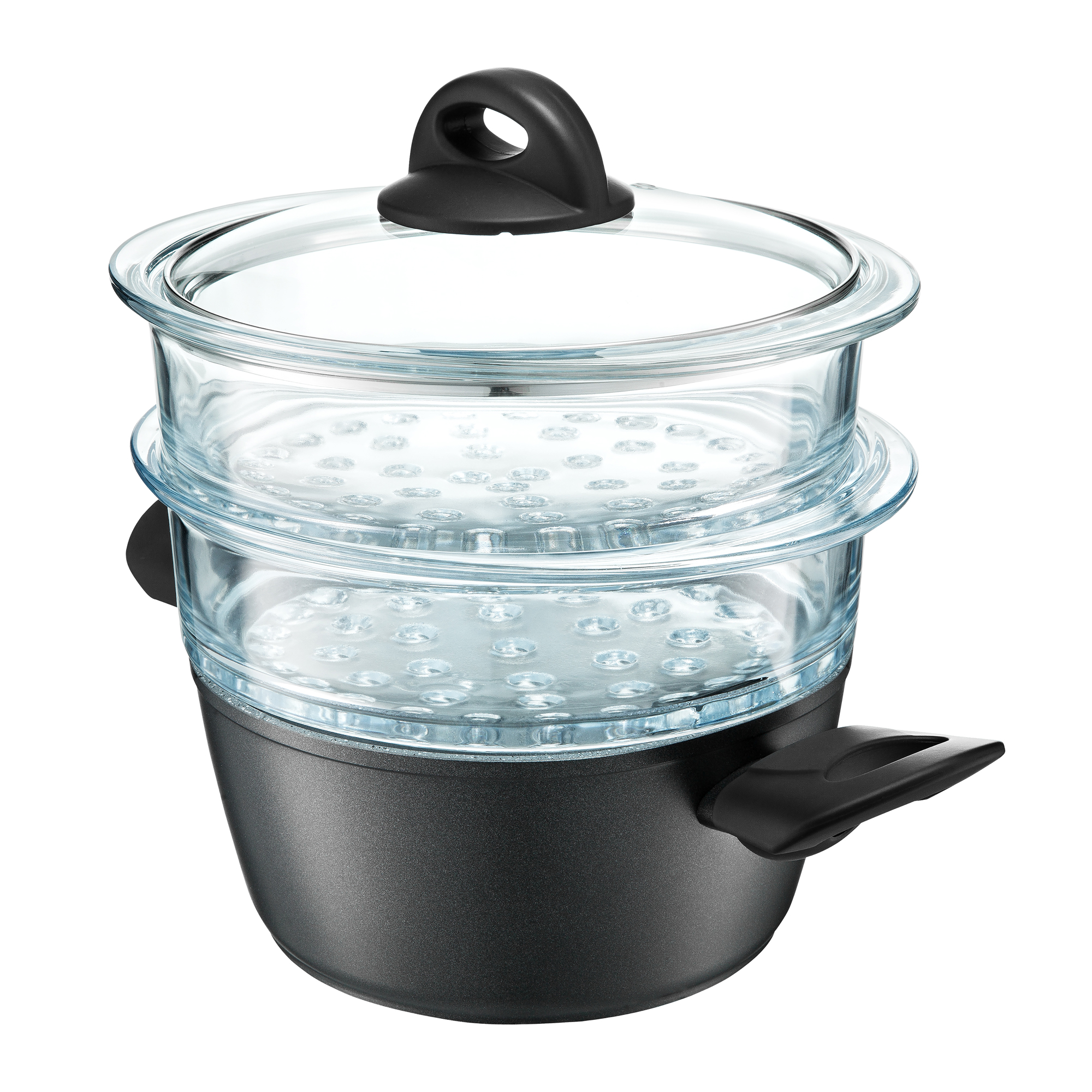 Parní hrnec Granite se dvěma síty a poklicí 20 cm AMBITION