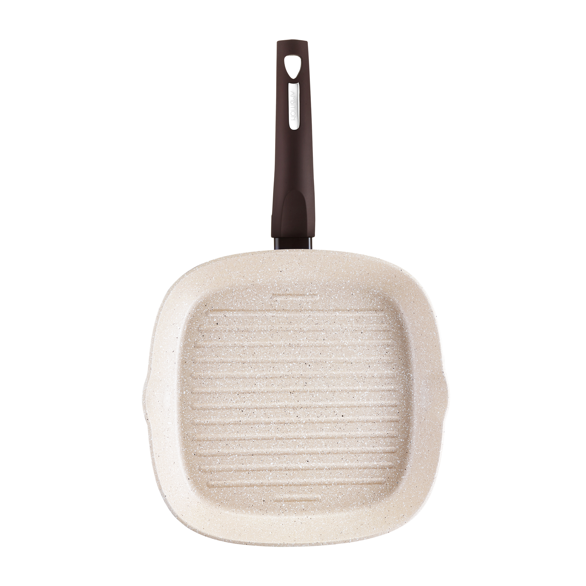 Grillpfanne 26 x 26 x cm mit Qualum Basic Stone Edition Brown Stone AMBITION