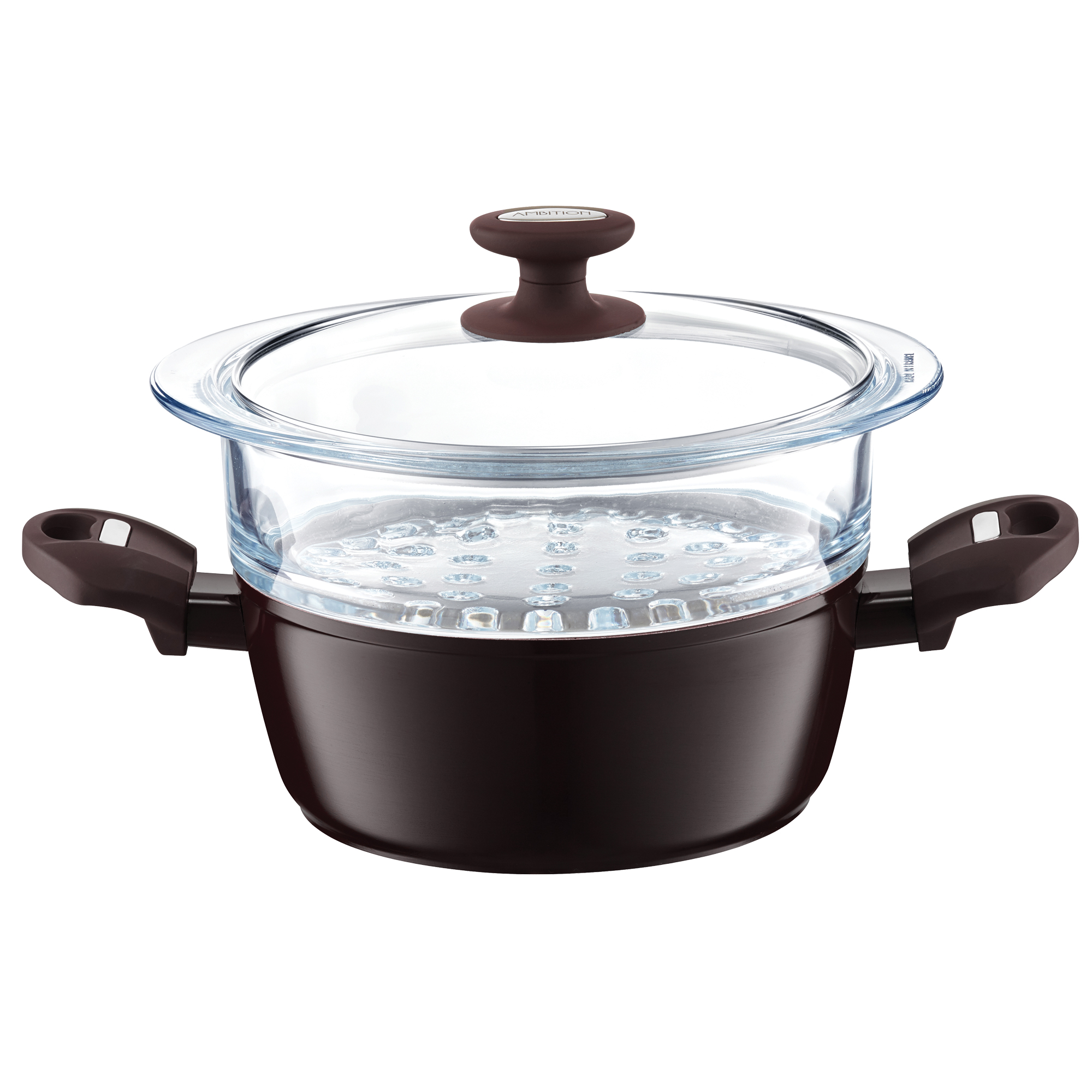 Parný hrniec Brown Stone so sitom a pokrievkou 20 cm AMBITION