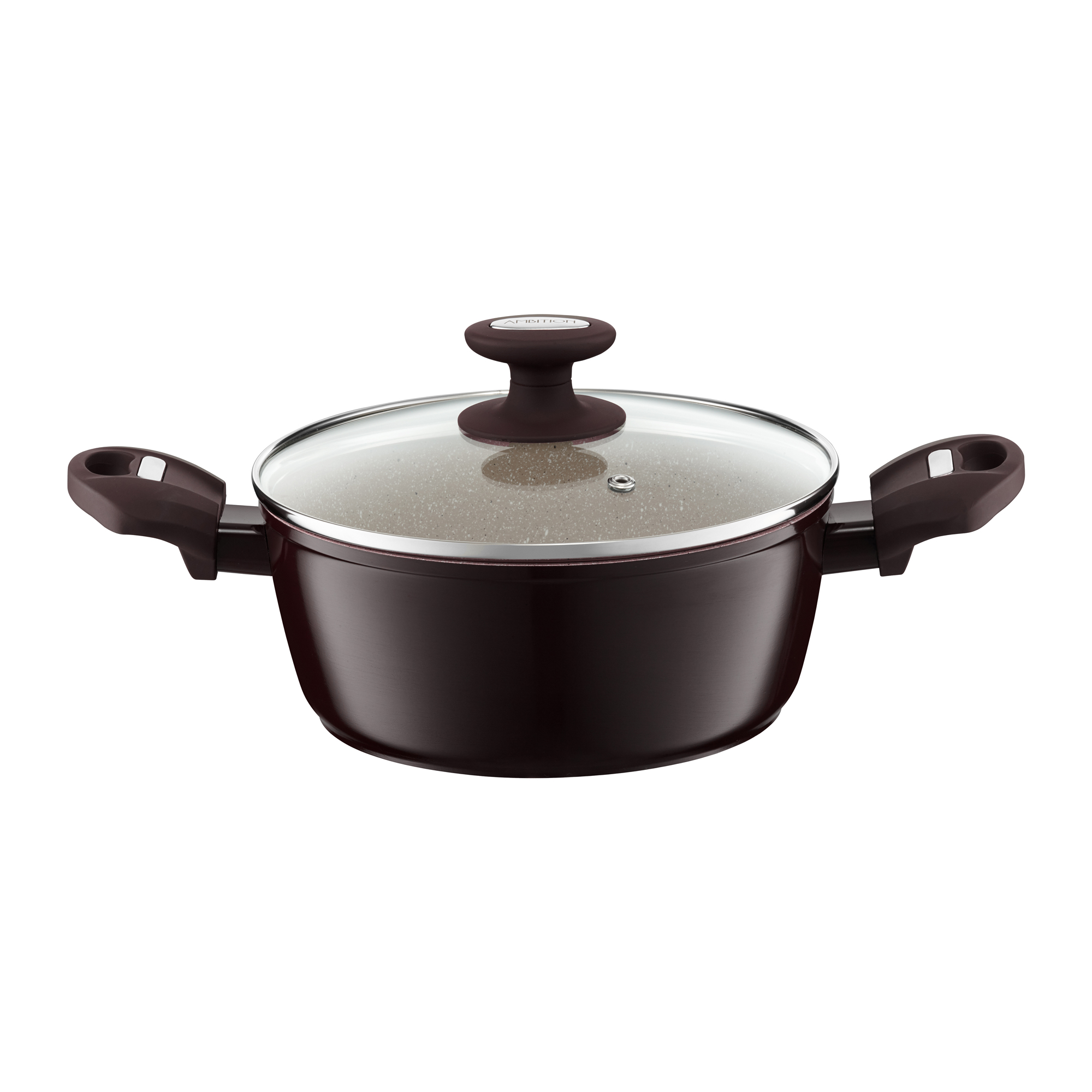 Garnek z pokrywką 24 cm Brown Stone AMBITION