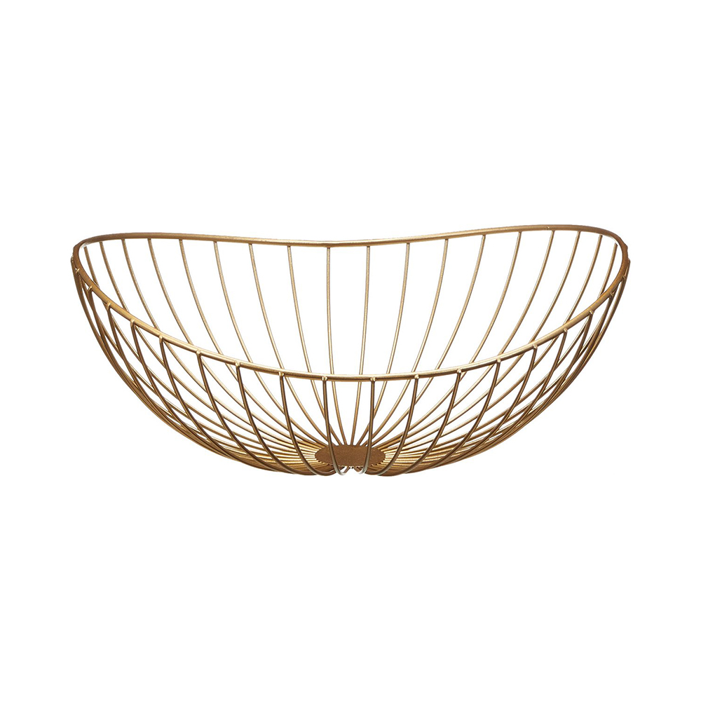 Zlatý kovový košík na ovoce Decor 30 cm AMBITION