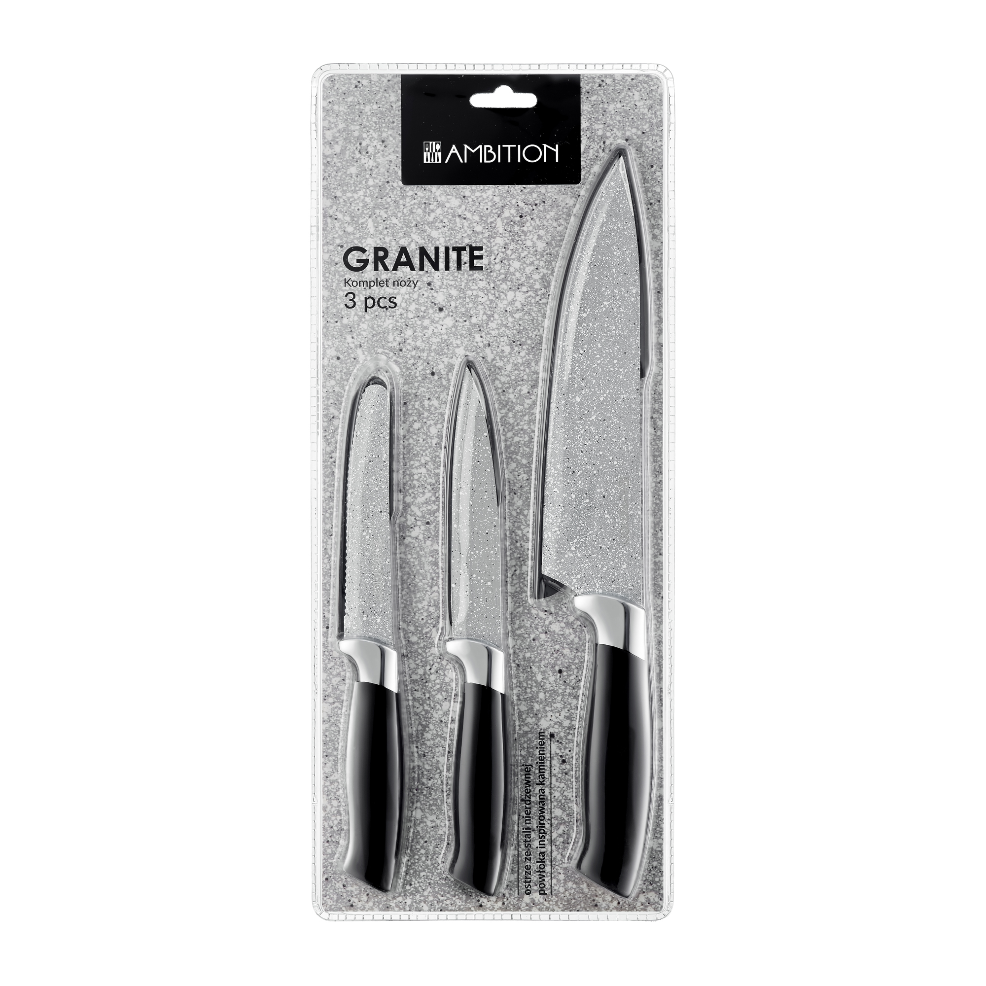 Komplet noży Granite 3-elementowy AMBITION