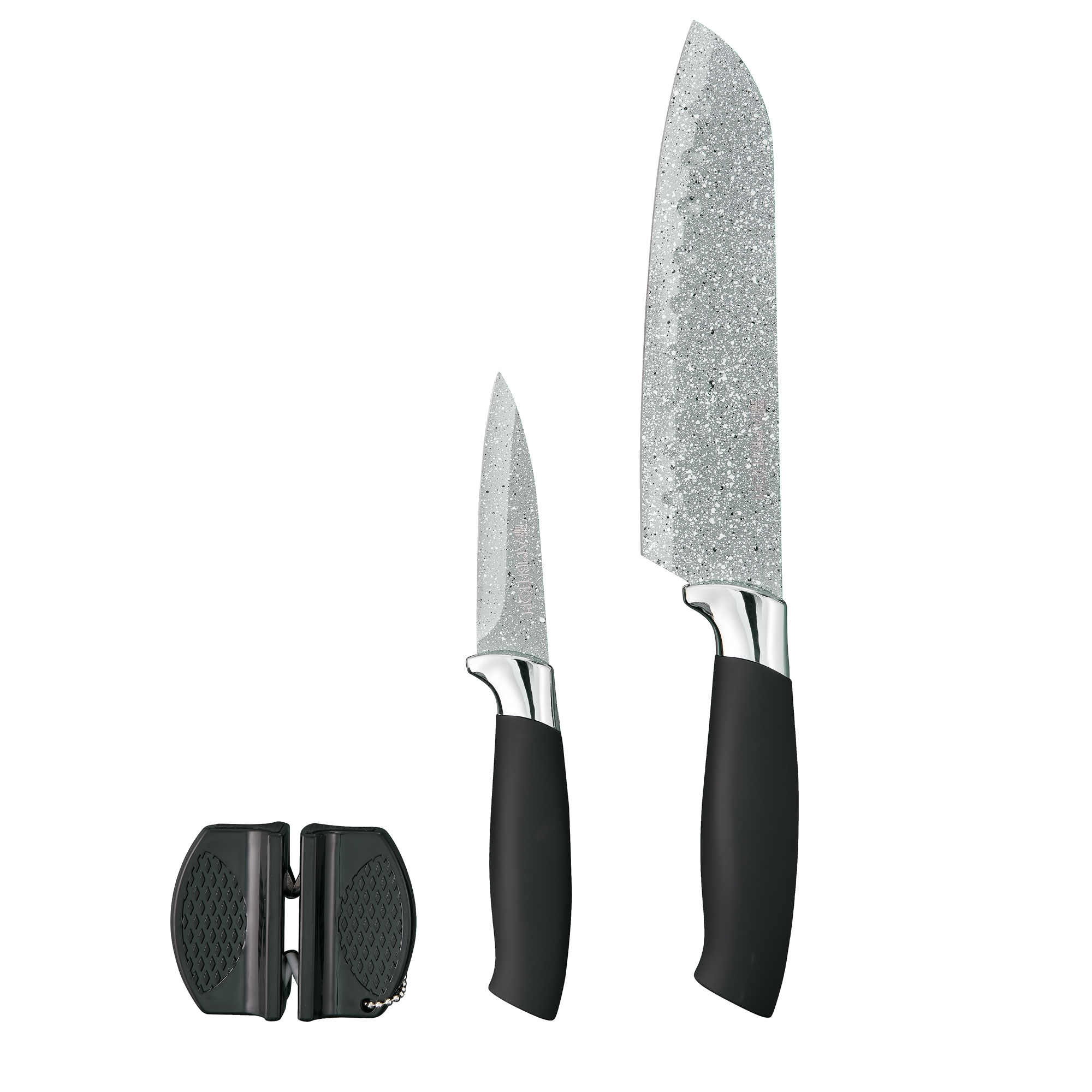 Knife set with sharpener Granite 3 pcs AMBITION