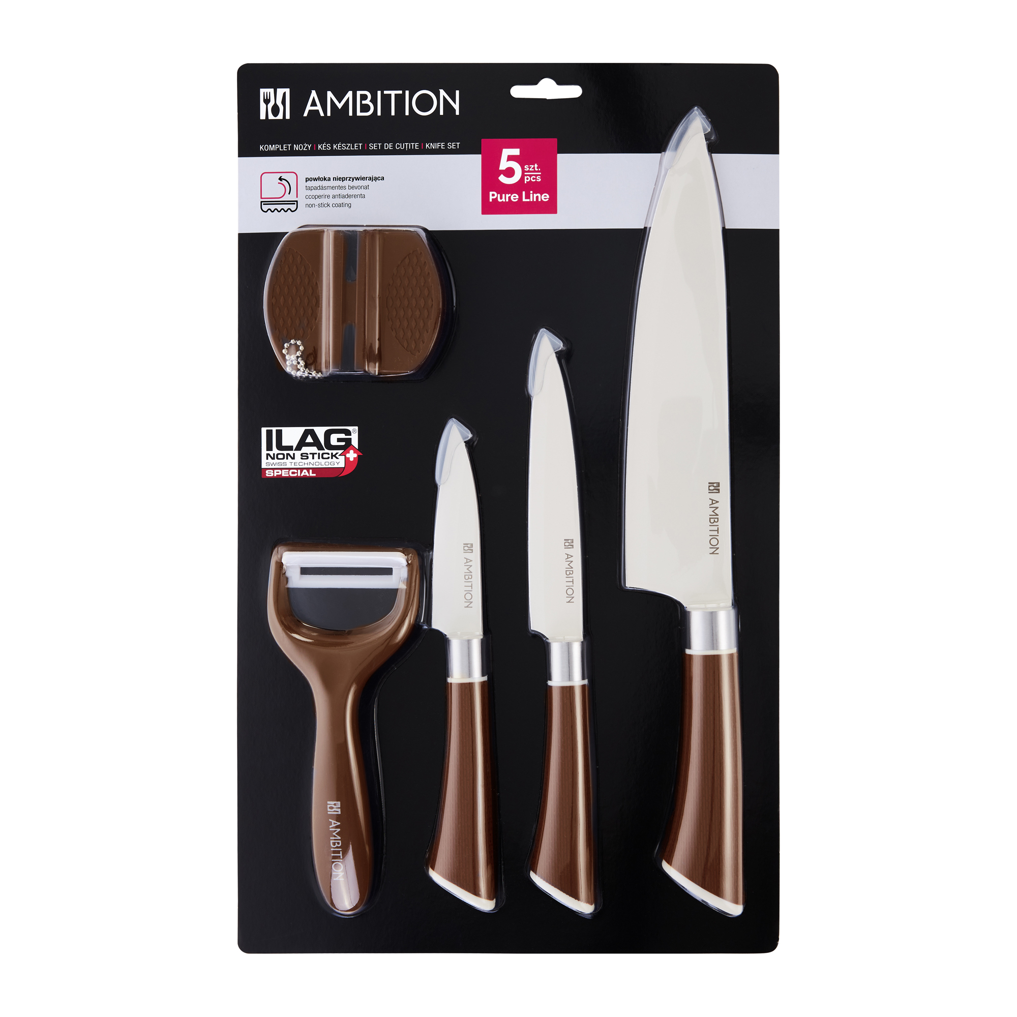 Cuchillos con afilador Pure Line AMBITION