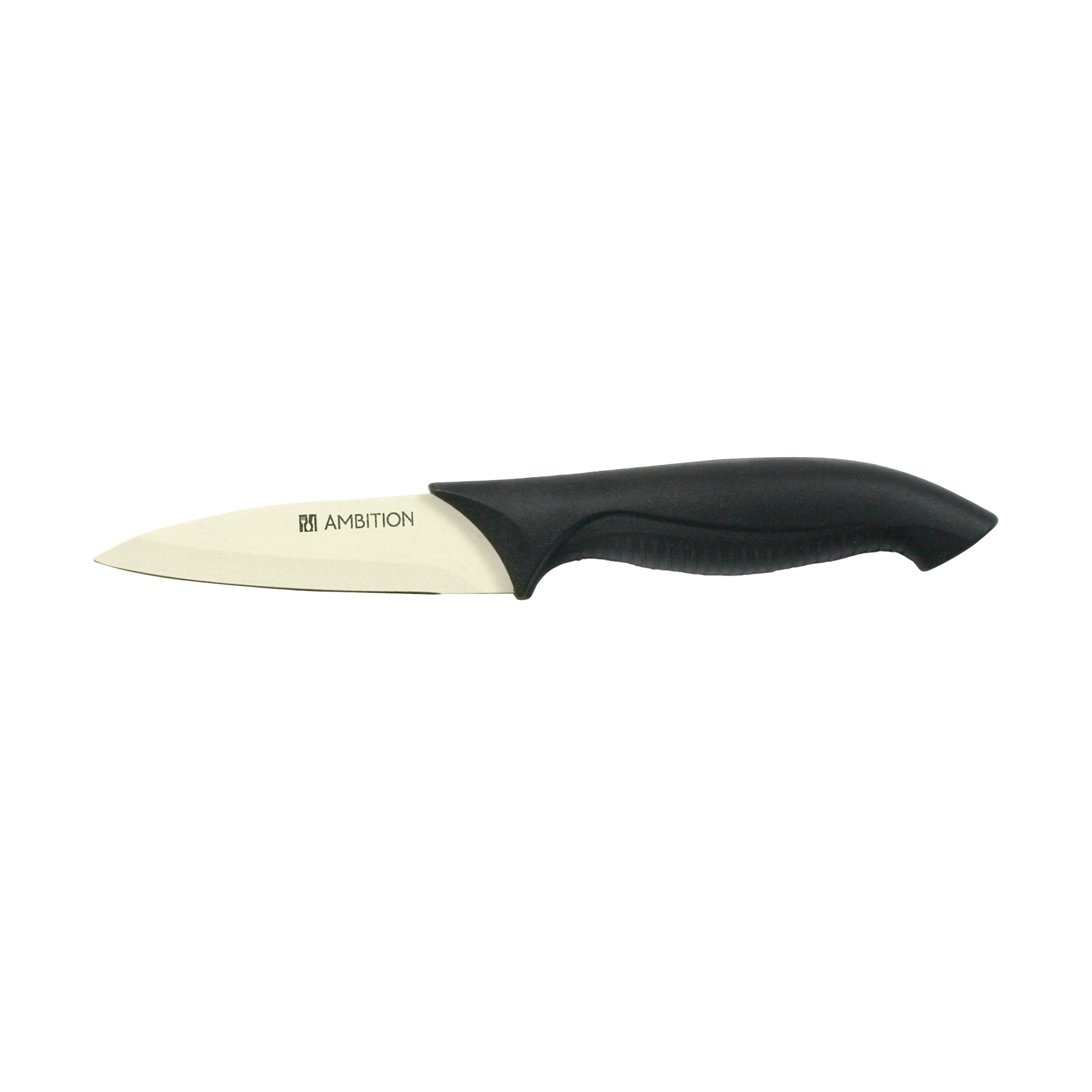 Coltello sbucciatore 9 cm rivestimento non-stick Nox nero-crema AMBITION