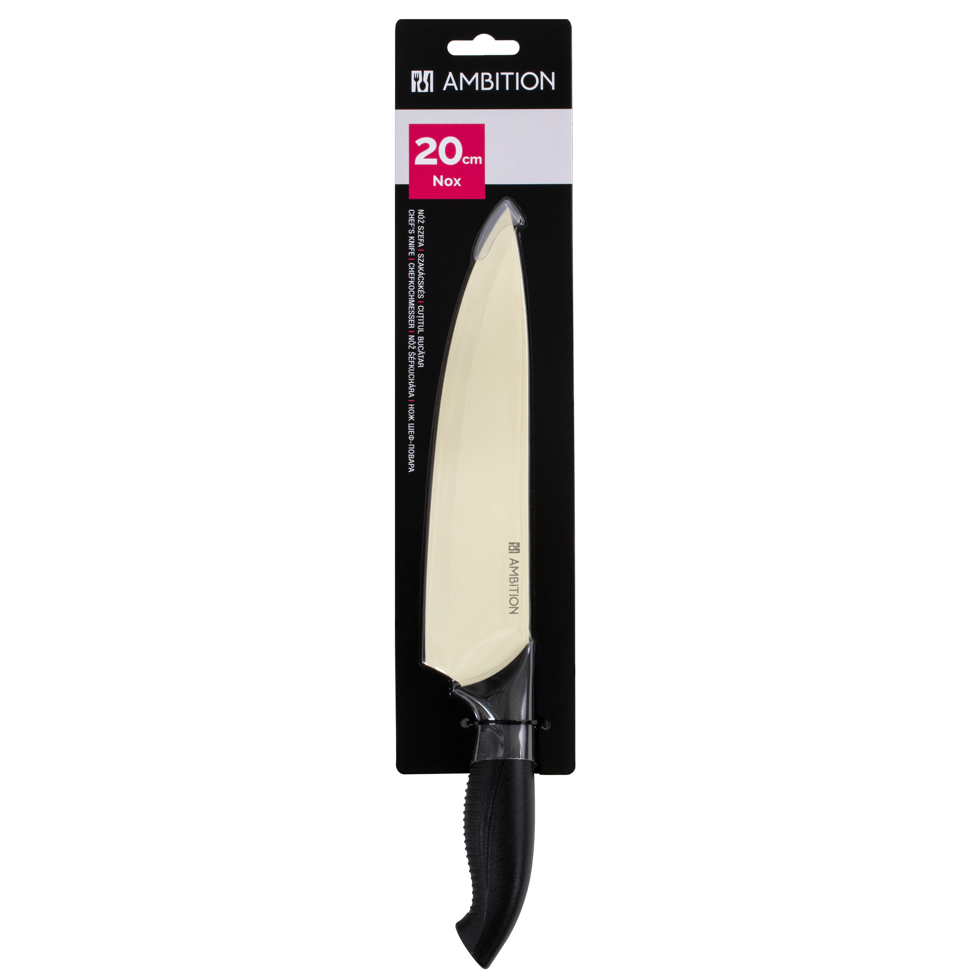 Chef's kniv 20cm non-stick NOX krämfärgad-svart