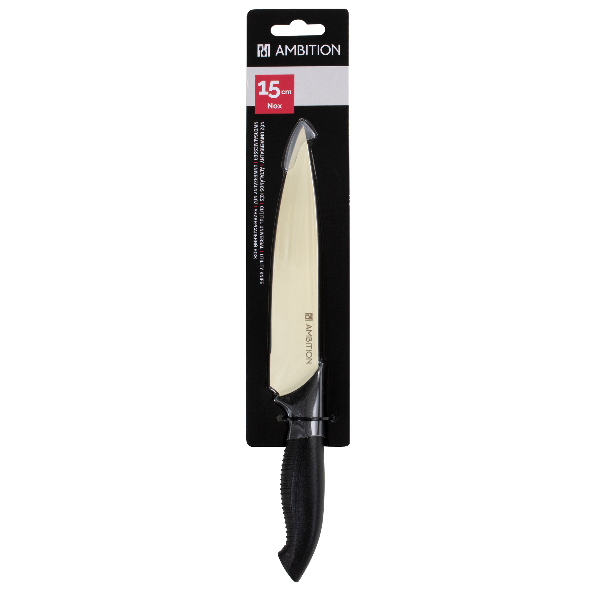 Universal kniv 15cm  non-stick NOX krämfärgad-svart