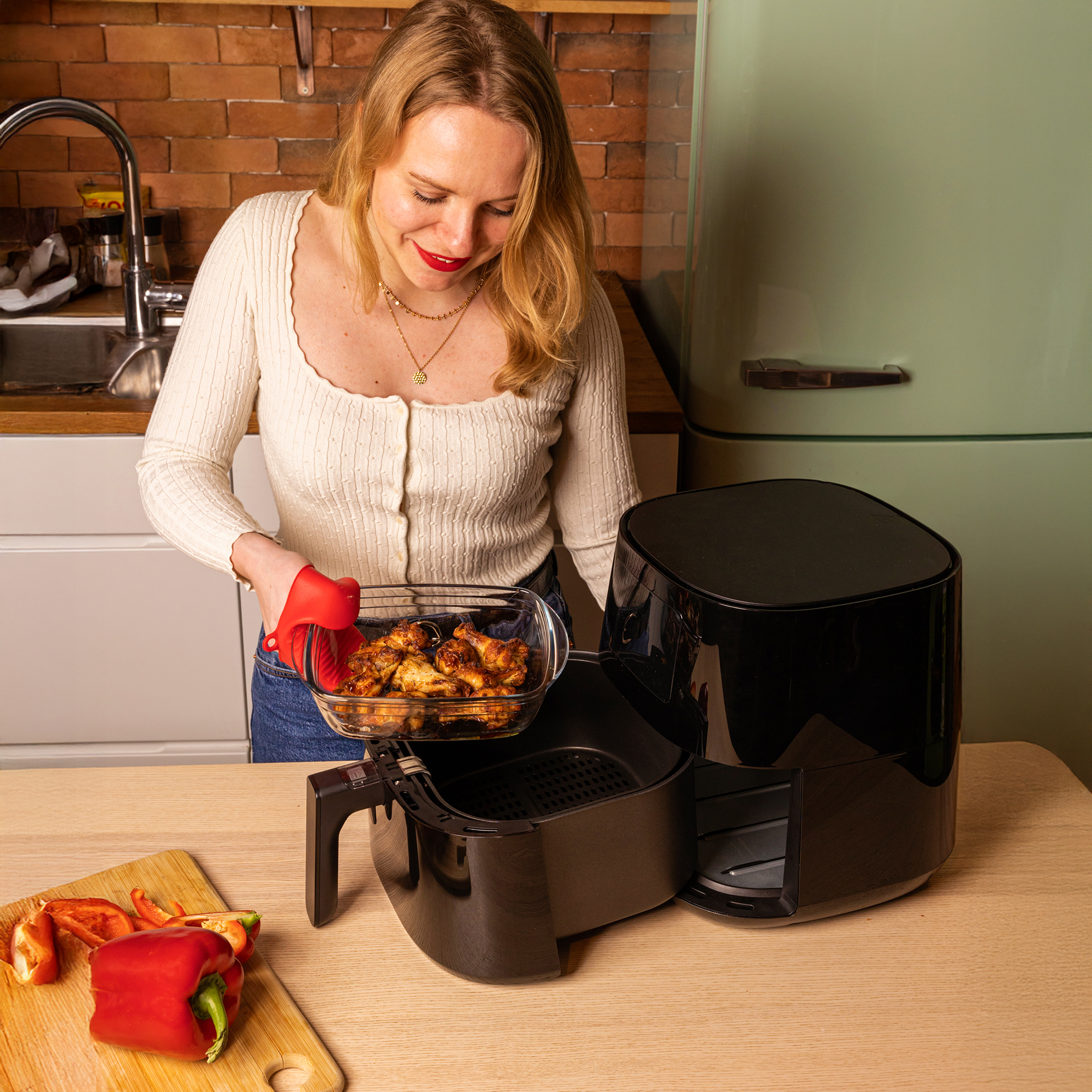 Žiaruvzdorná sklenená vložka do teplovzdušnej fritézy Air Fryer 1,2 l PYREX